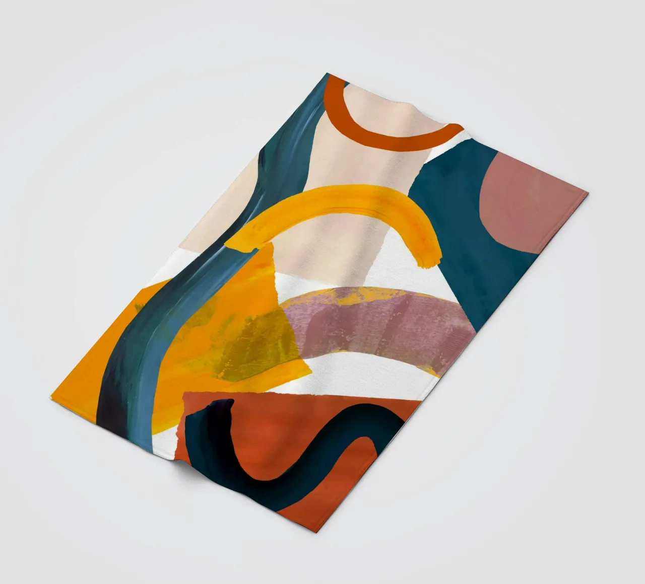 Retro Geometric Abstract Art Print fleece blanket by Violets Print House