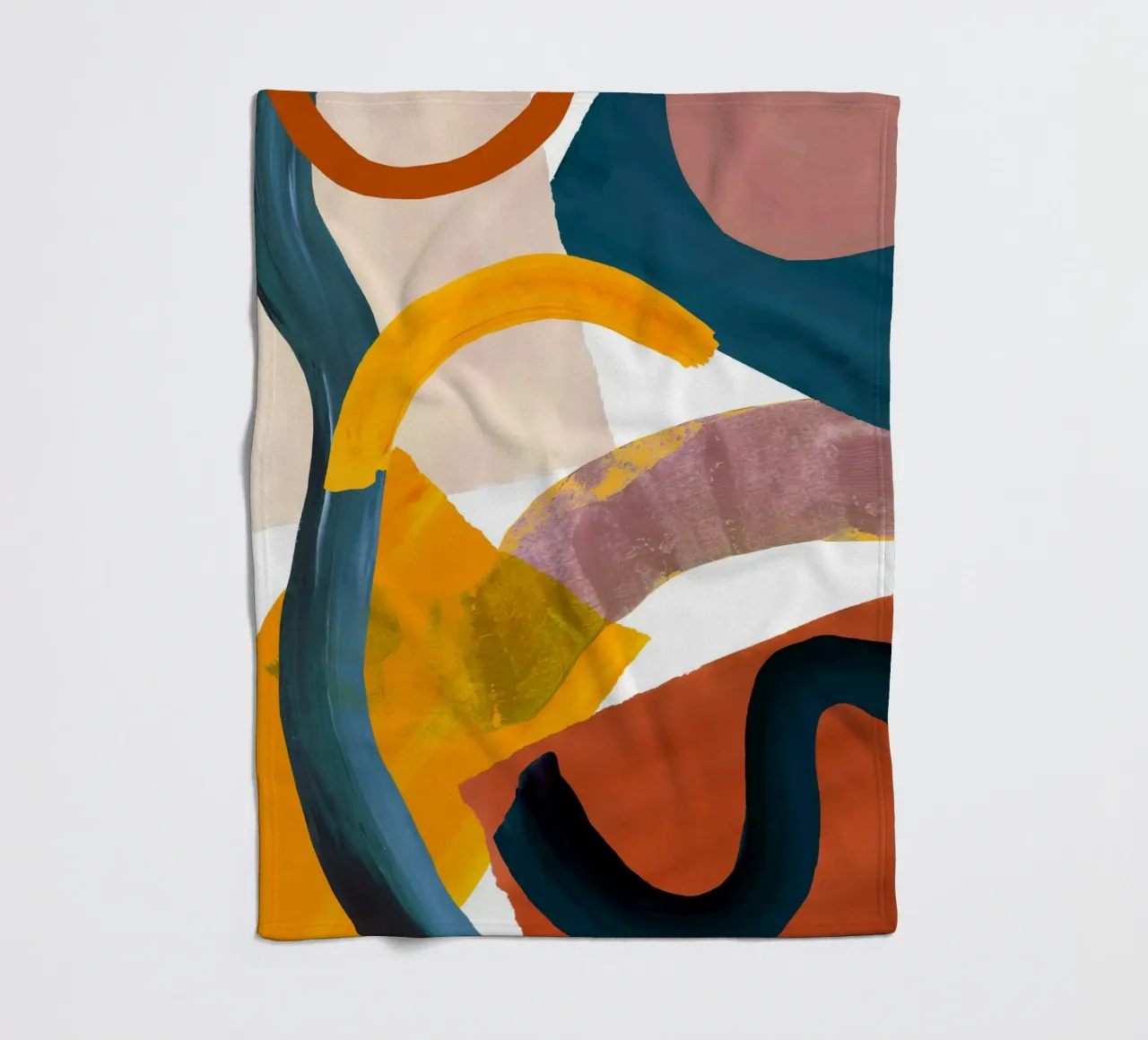 Retro Geometric Abstract Art Print fleece blanket by Violets Print House