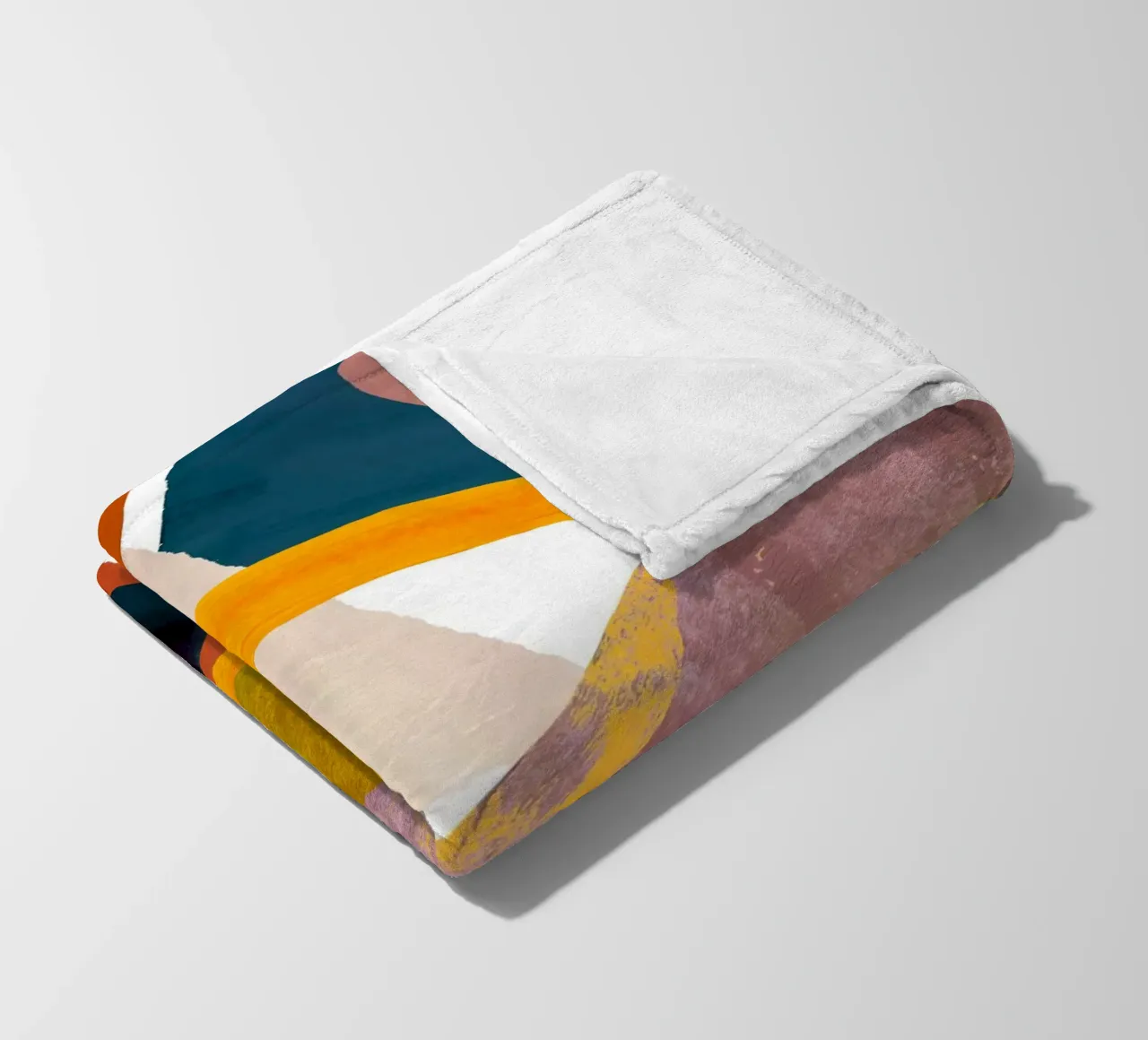 Retro Geometric Abstract Art Print fleece blanket by Violets Print House
