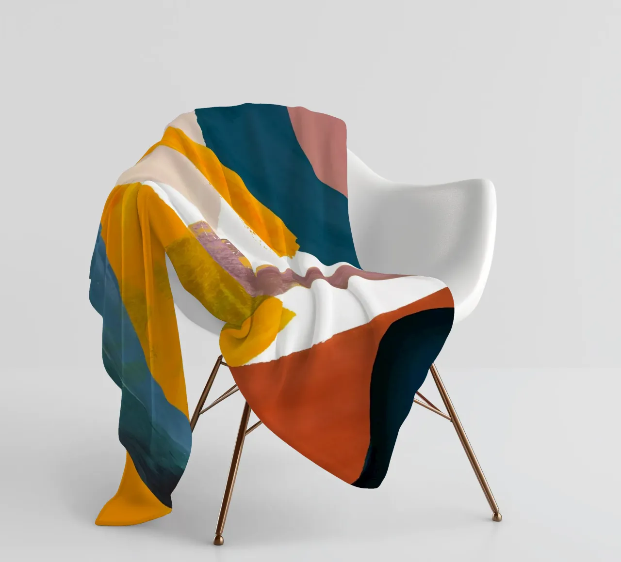 Retro Geometric Abstract Art Print fleece blanket by Violets Print House