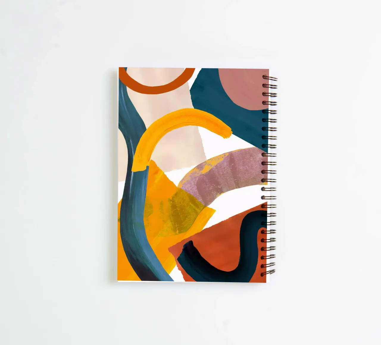 Retro Geometric Abstract Art Print spiral notebook by Violets Print House