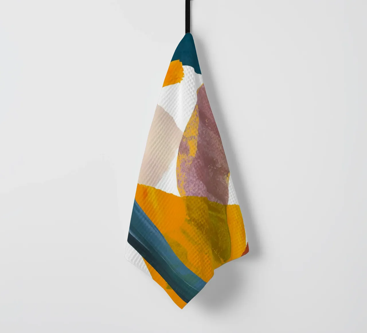 Retro Geometric Abstract Art Print tea towel by Violets Print House