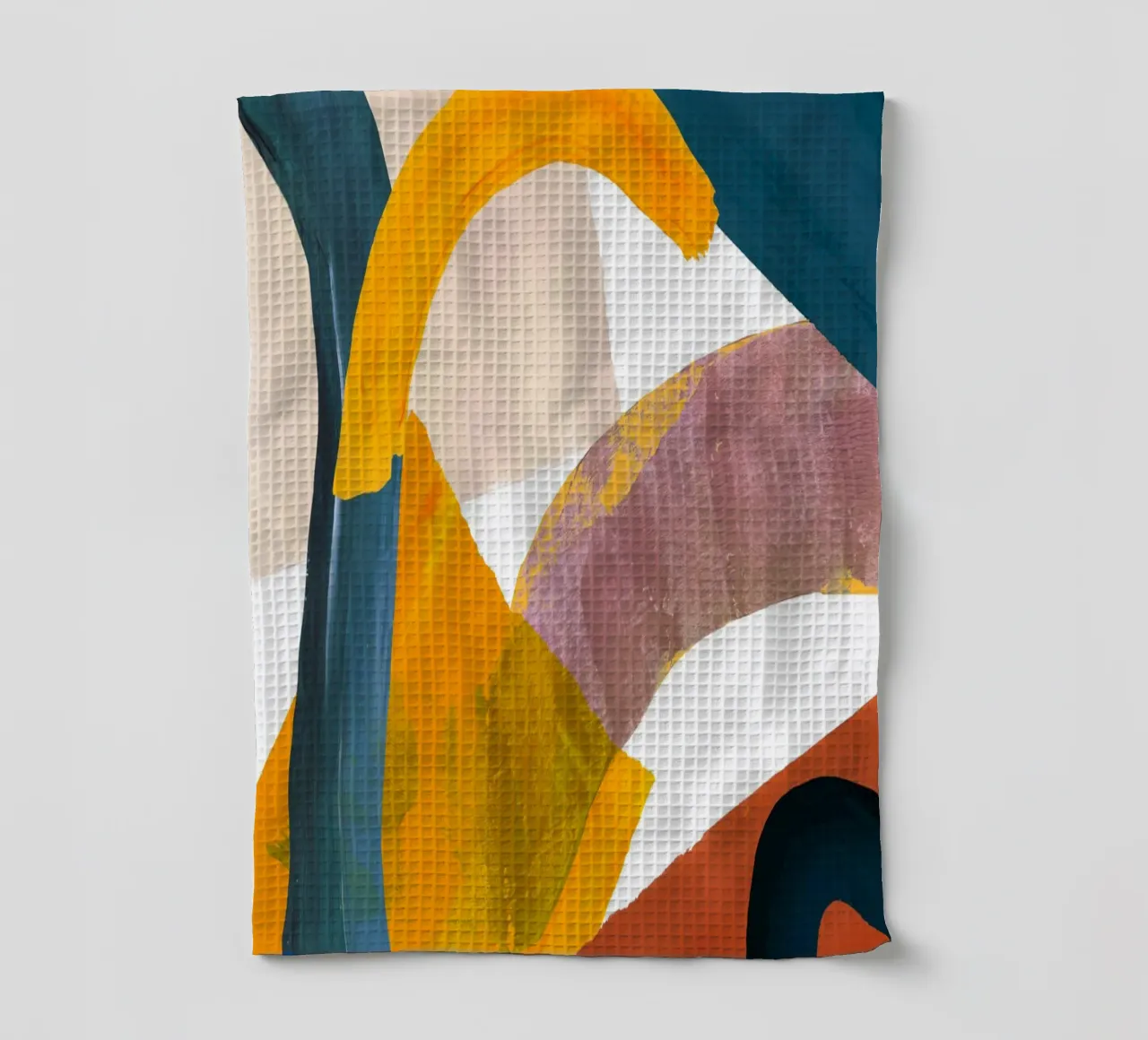 Retro Geometric Abstract Art Print tea towel by Violets Print House