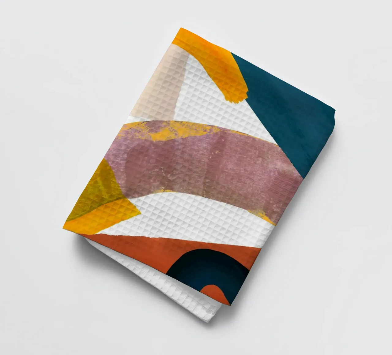Retro Geometric Abstract Art Print tea towel by Violets Print House