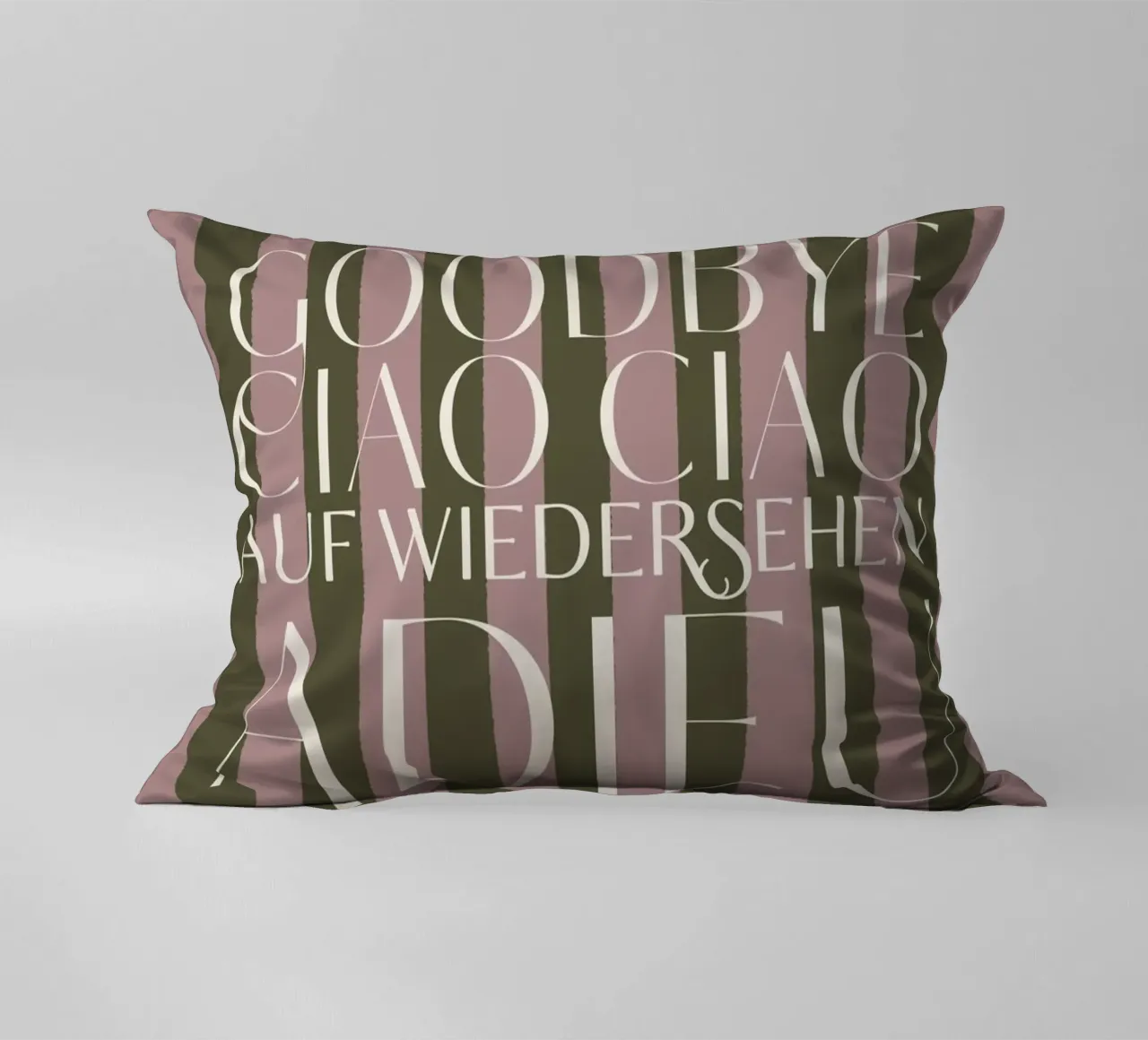 Addio 2025 - Goodbye Ciao Ciao Auf Wiedersehen Adieu cuscino da DesigndN Christmassy