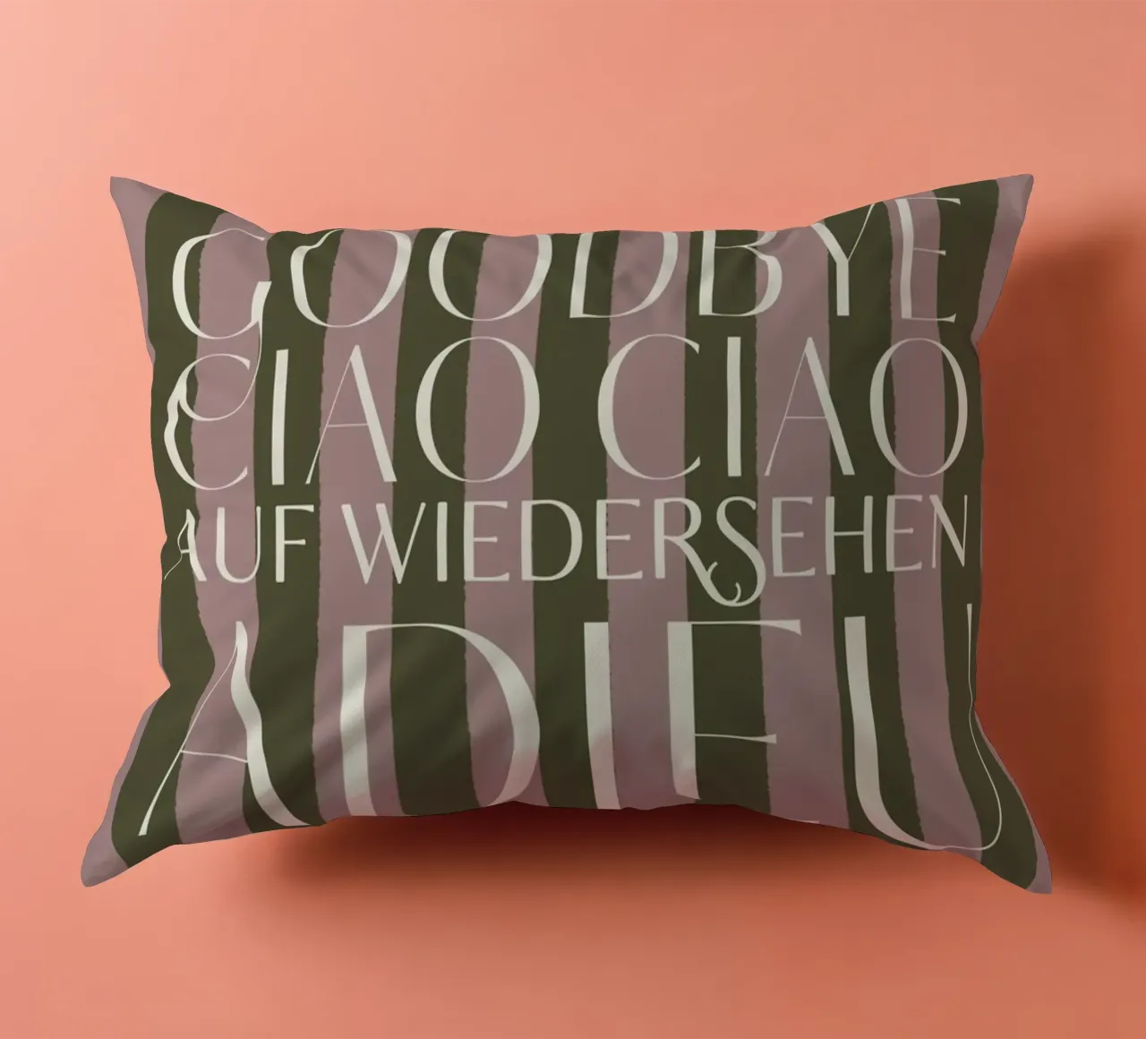 Addio 2025 - Goodbye Ciao Ciao Auf Wiedersehen Adieu cuscino da DesigndN Christmassy