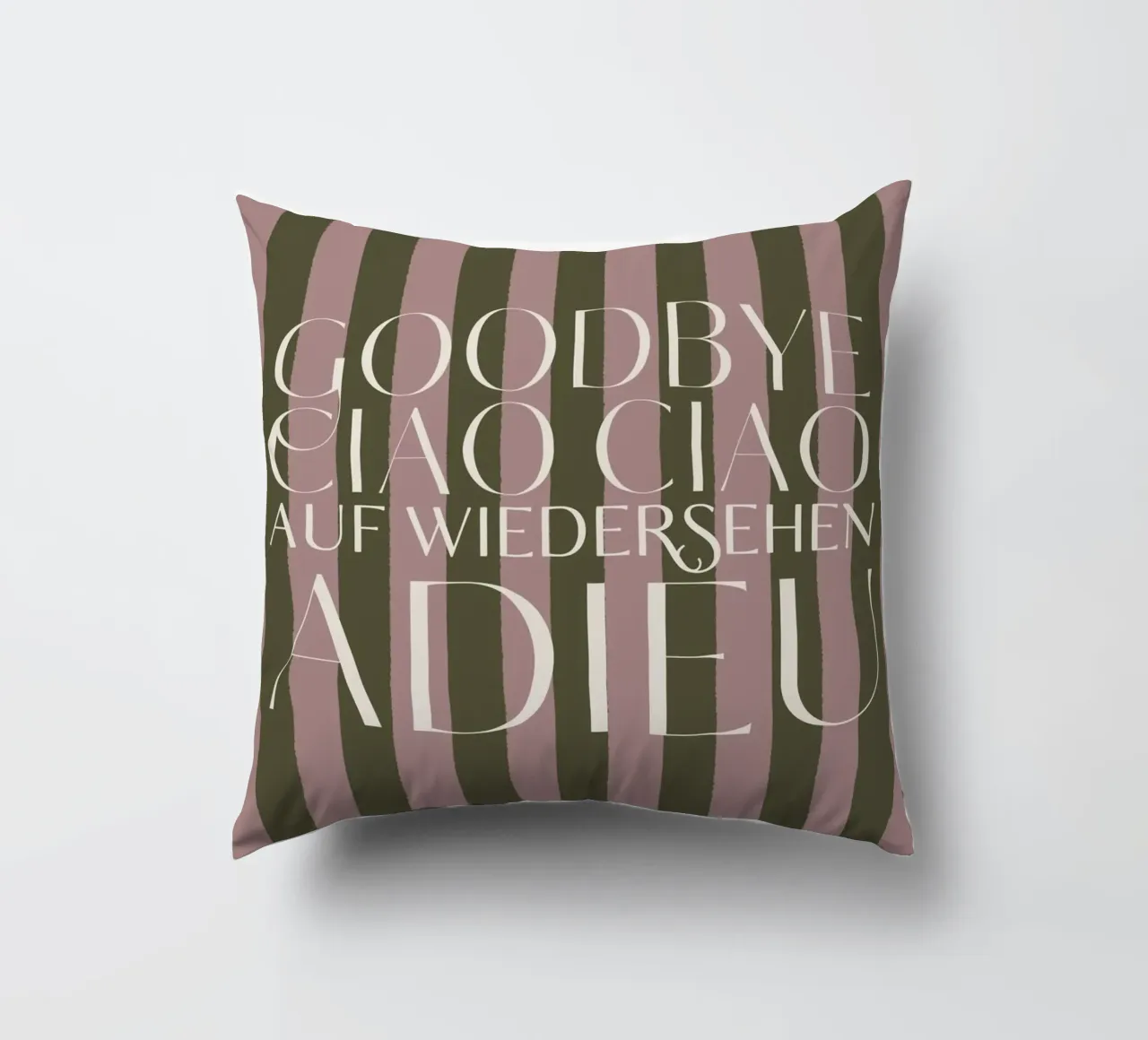 Addio 2025 - Goodbye Ciao Ciao Auf Wiedersehen Adieu cuscino da DesigndN Christmassy