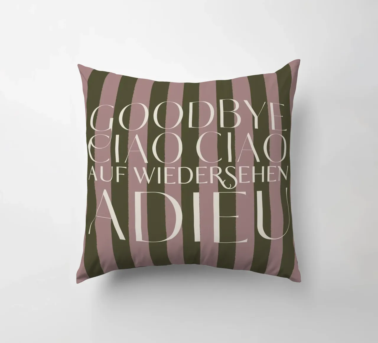 Addio 2025 - Goodbye Ciao Ciao Auf Wiedersehen Adieu cuscino da DesigndN Christmassy