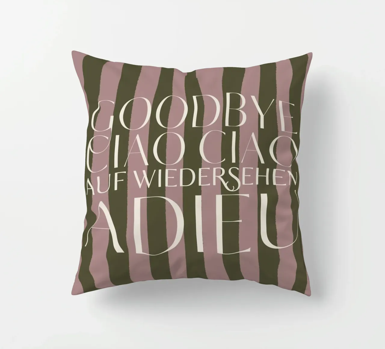 Addio 2025 - Goodbye Ciao Ciao Auf Wiedersehen Adieu cuscino da DesigndN Christmassy