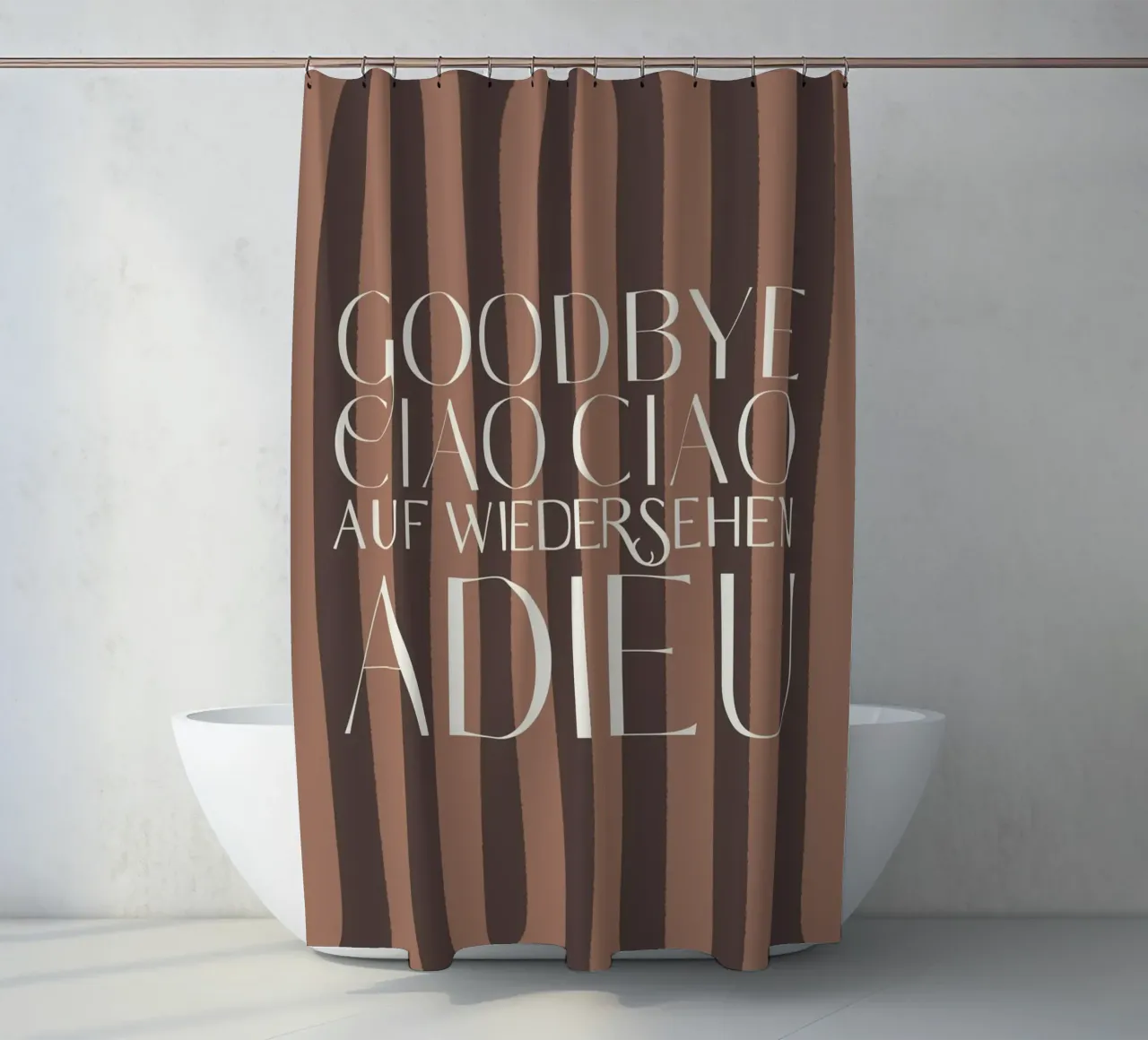 Addio 2025 - Goodbye Ciao Ciao Auf Wiedersehen Adieu tenda da doccia da DesigndN Christmassy