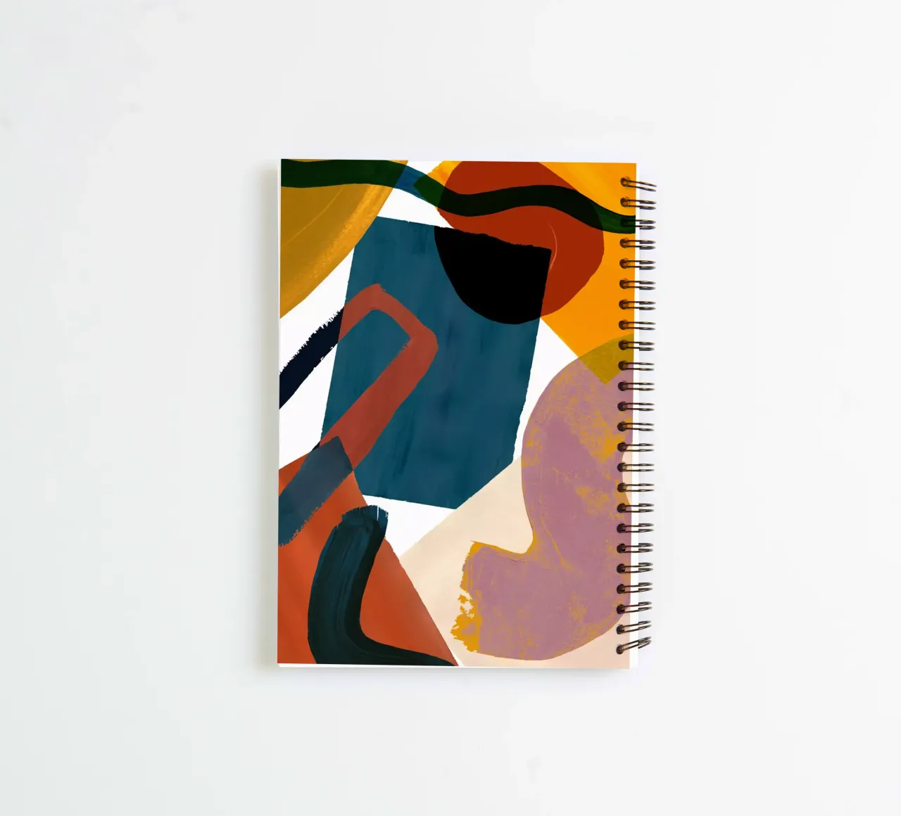 Retro Geometric Shape Art Print spiral notebook by Violets Print House