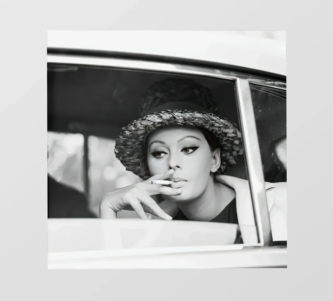 Sophia Loren che fuma in auto pellicola backlit da Rachelwhell