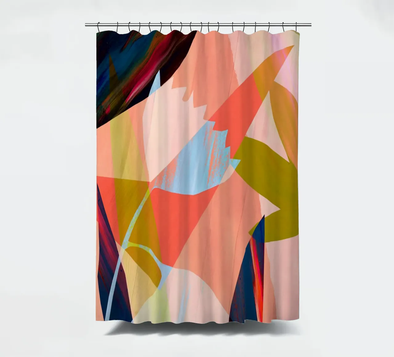 Grote bloem abstracte kunstdruk douchegordijn van Violets Print House