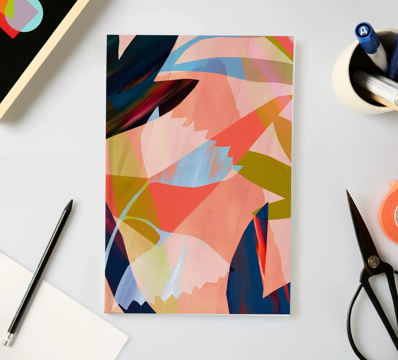 Large Flower Abstract Art Print notebook by Violets Print House