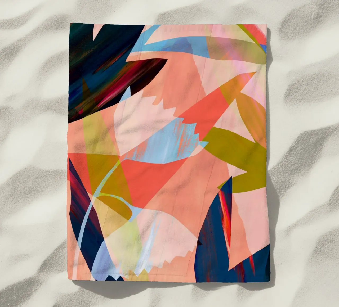 Large Flower Abstract Art Print beach towel by Violets Print House