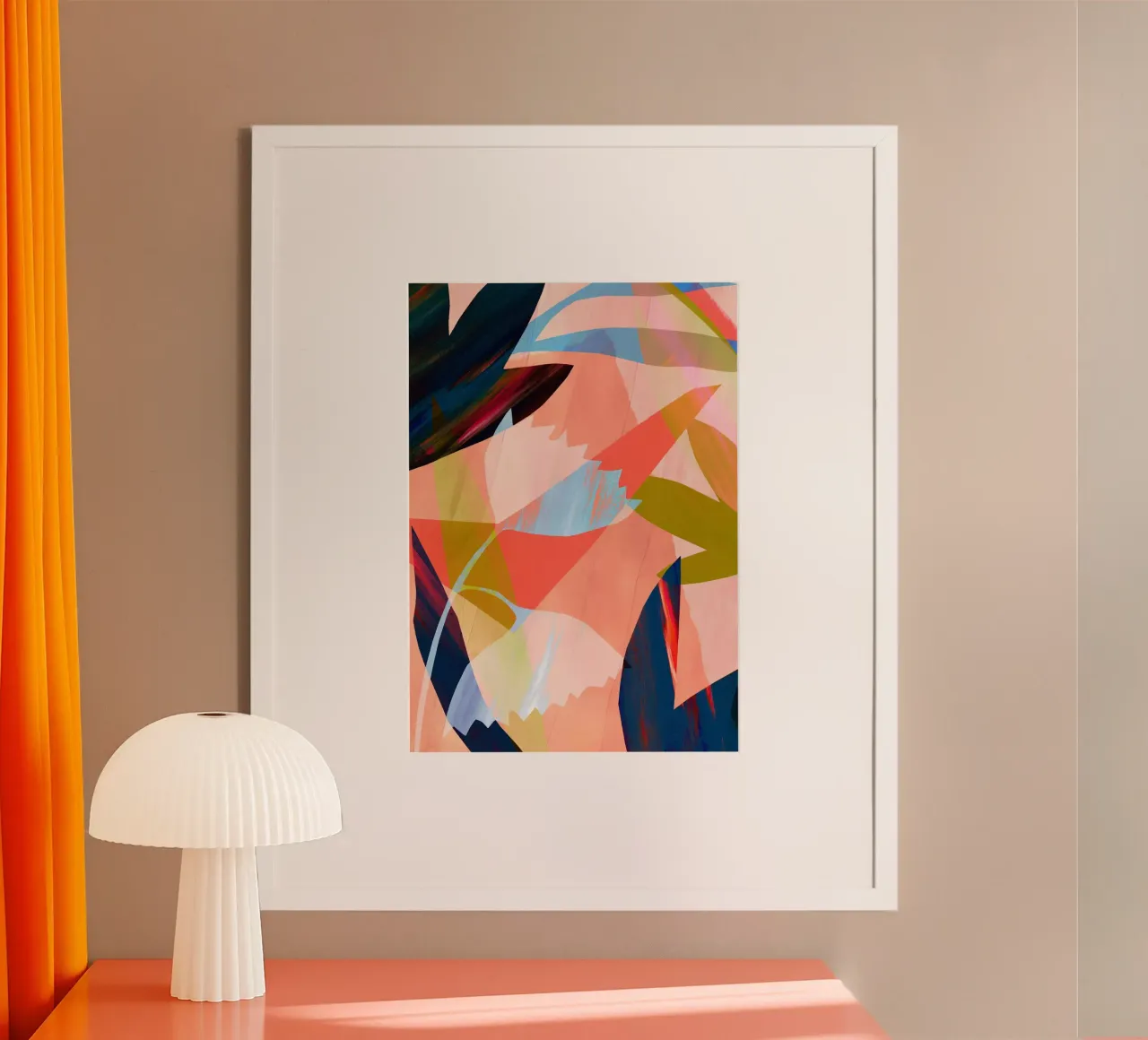 Grote bloem abstracte kunstdruk hahnemühle van Violets Print House