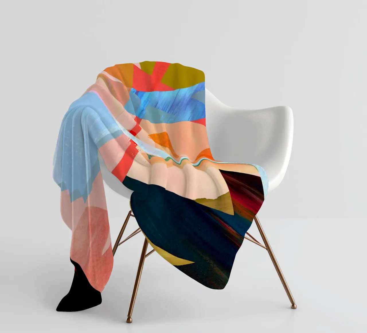 Abstract Large Flower Art Print fleece blanket by Violets Print House