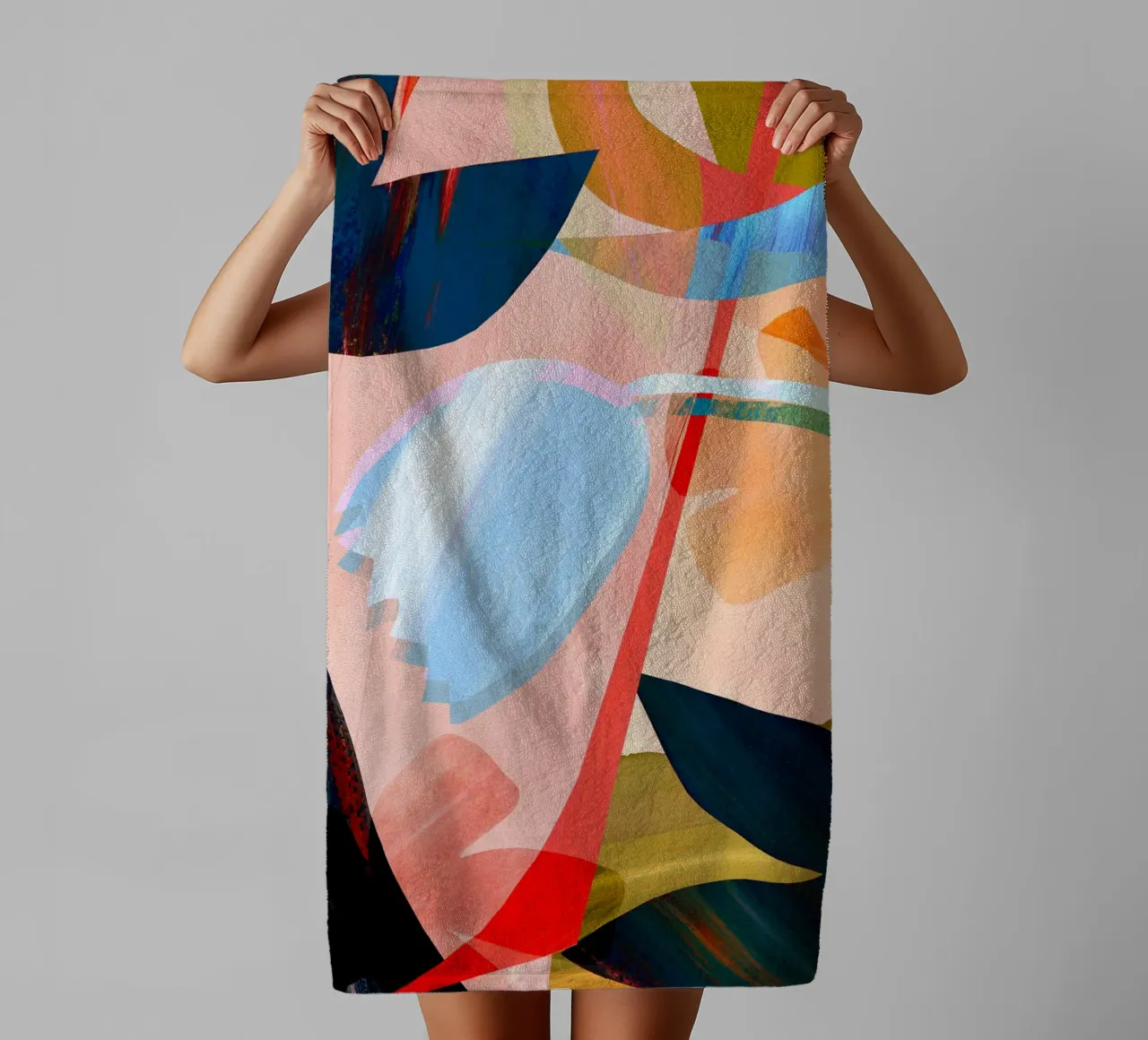 Abstract Large Flower Art Print towel by Violets Print House