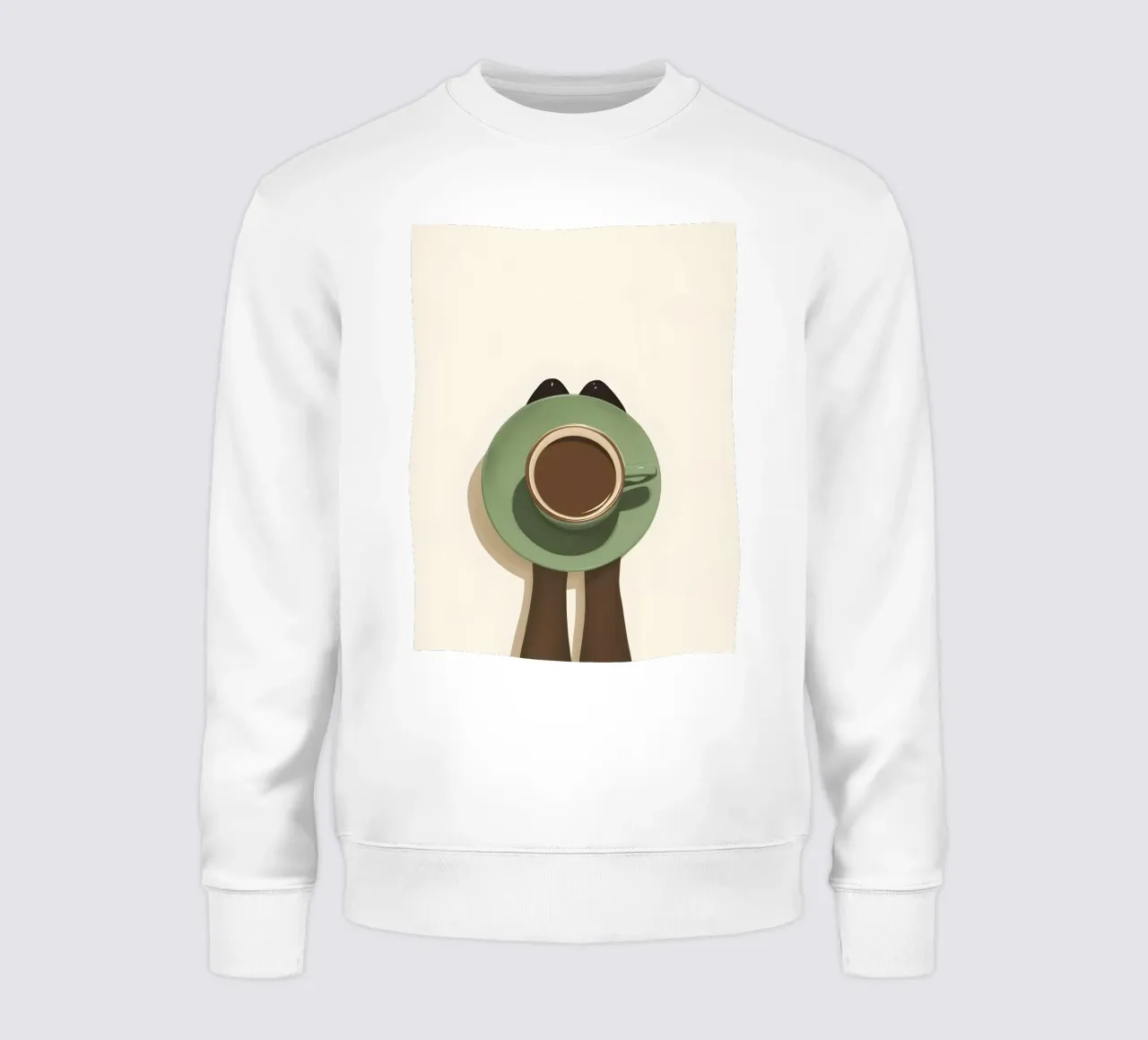 Momento caffè minimalista con tazza vista dall'alto felpa da Trendy Vibes