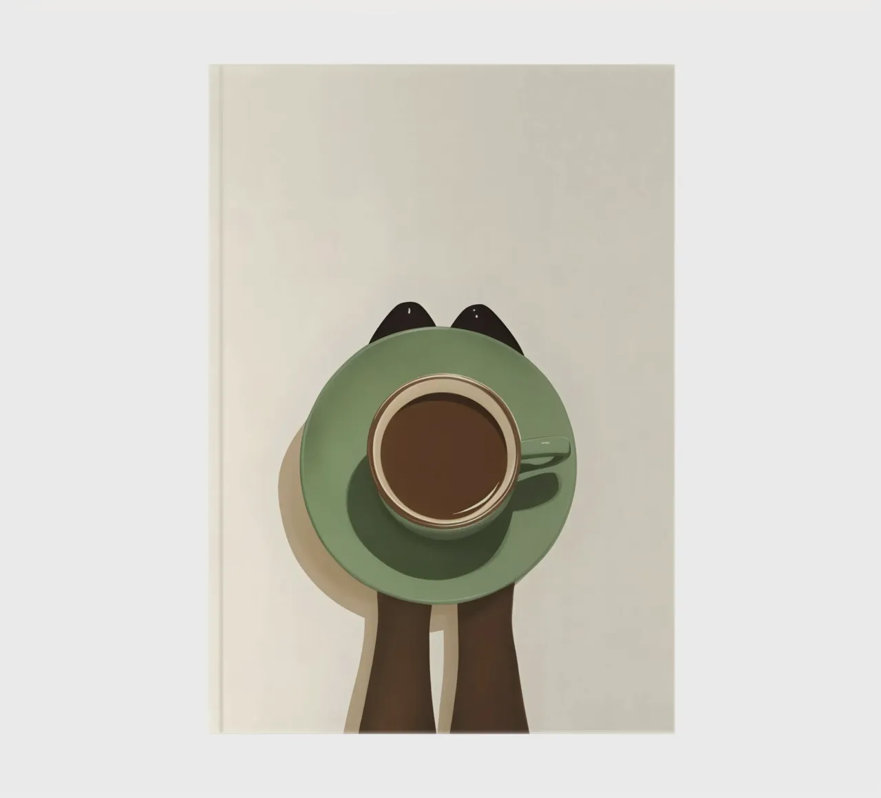 Moment café minimaliste avec une tasse vue d'oiseau carnet de notes de Trendy Vibes