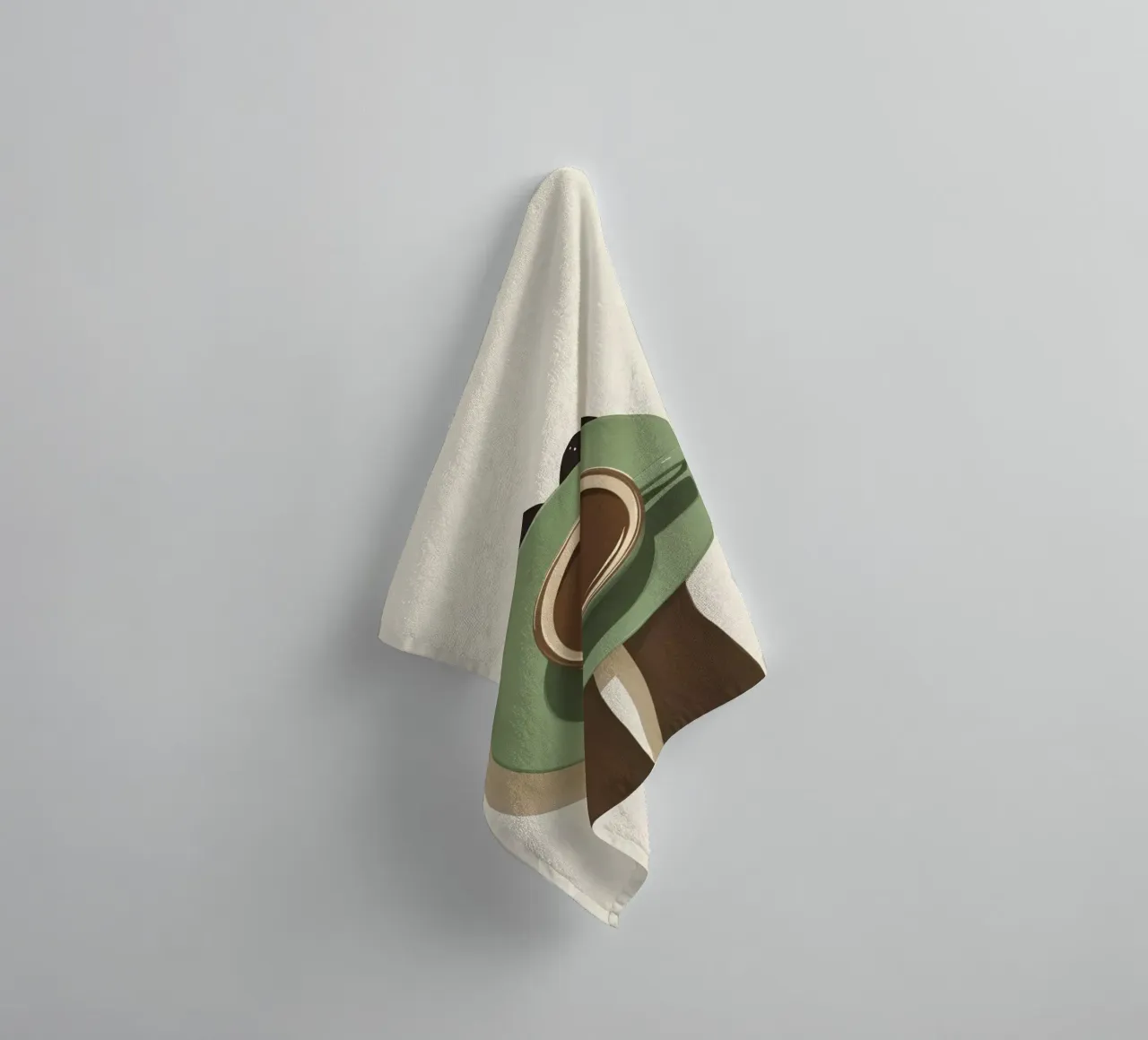 Moment café minimaliste avec une tasse vue d'oiseau serviette de bain de Trendy Vibes