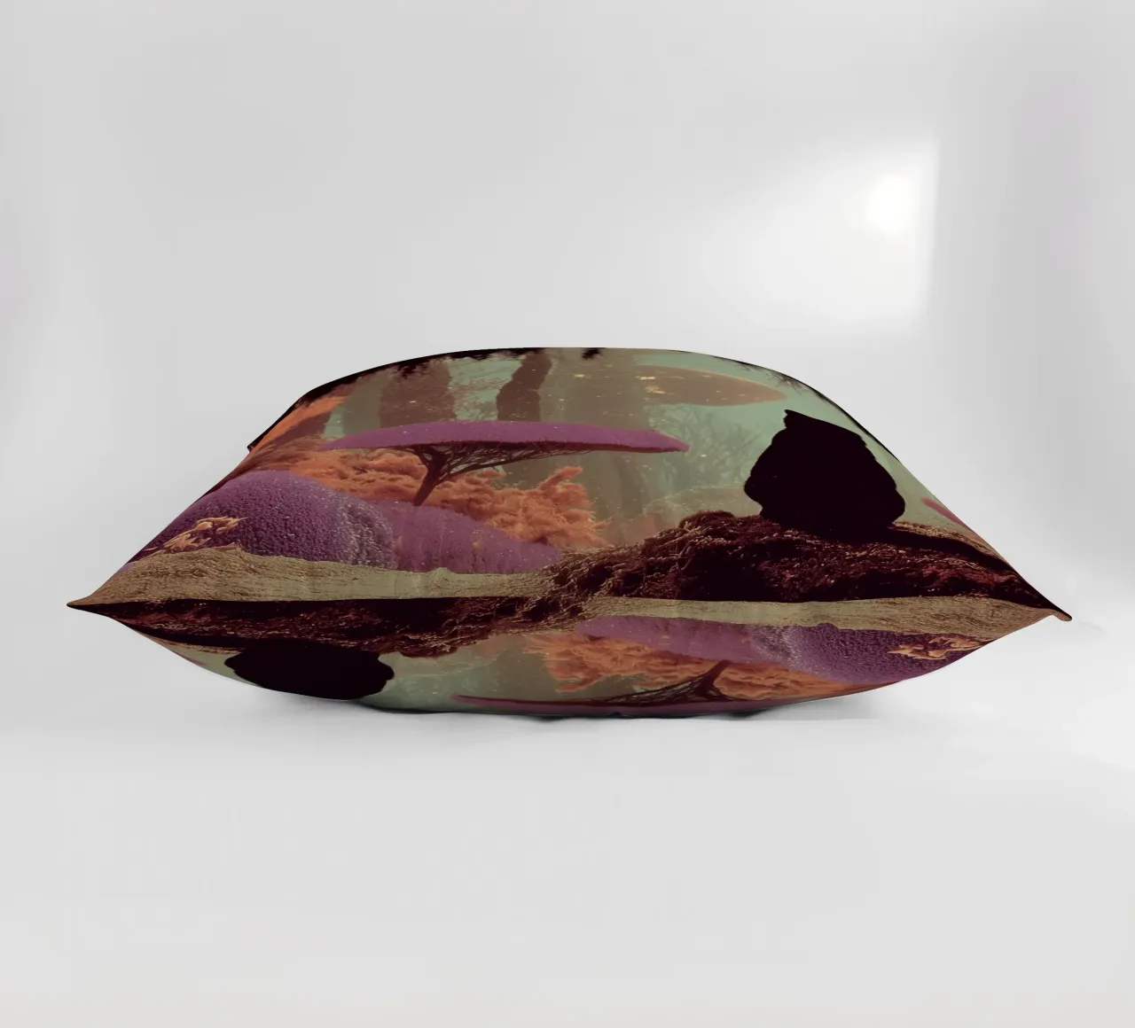 Gatto nella foresta incantata cuscino da Jana Leonenkov Art