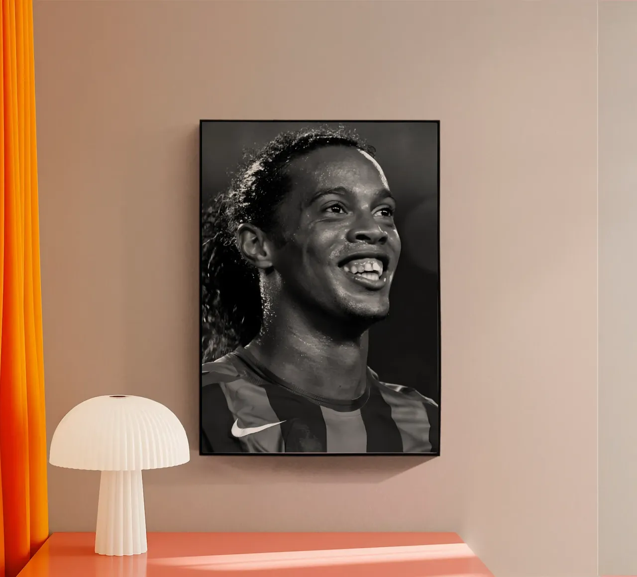 Ronaldinho BRC plexiglass da Black White Poster