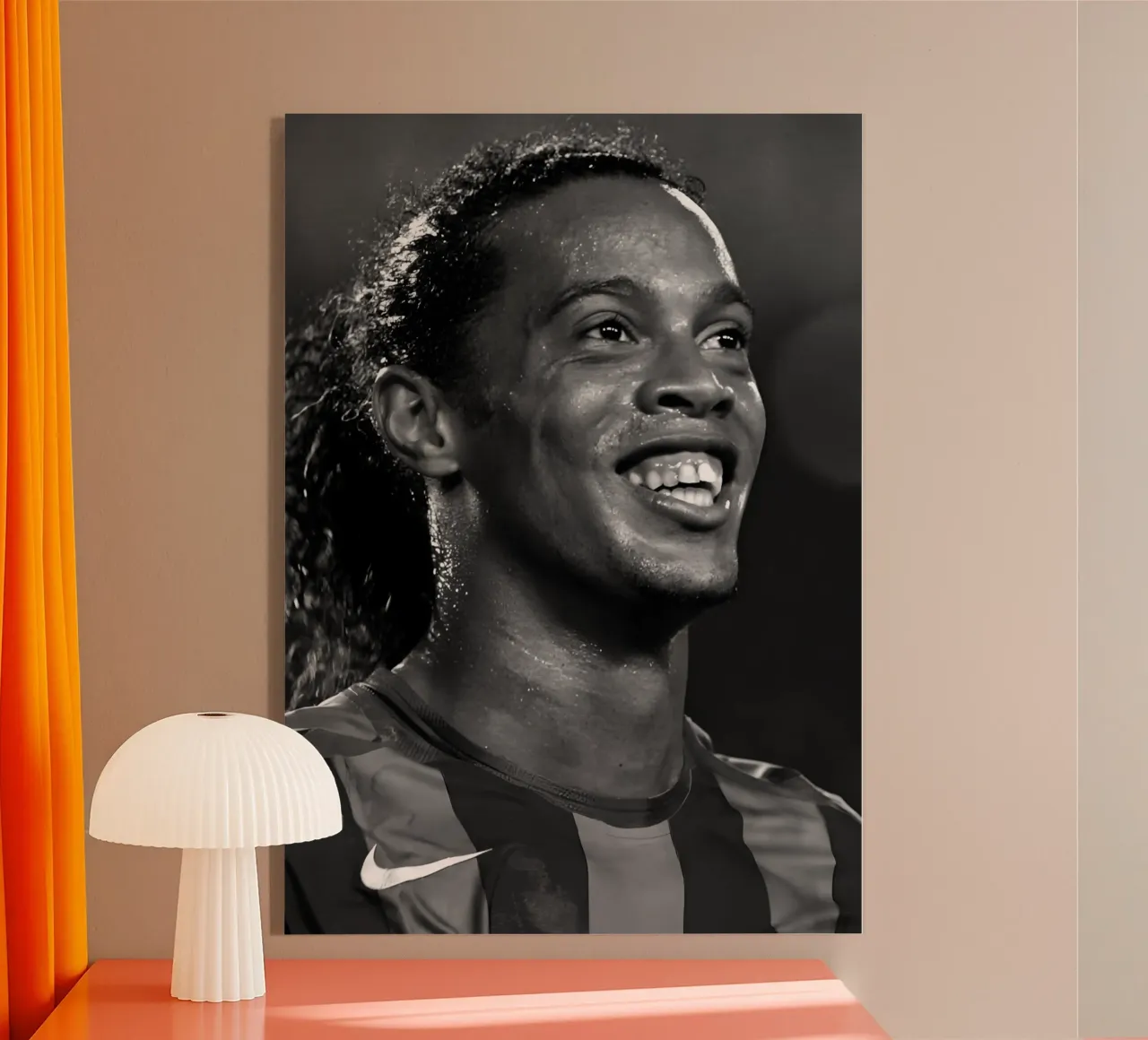 Ronaldinho BRC plexiglass da Black White Poster