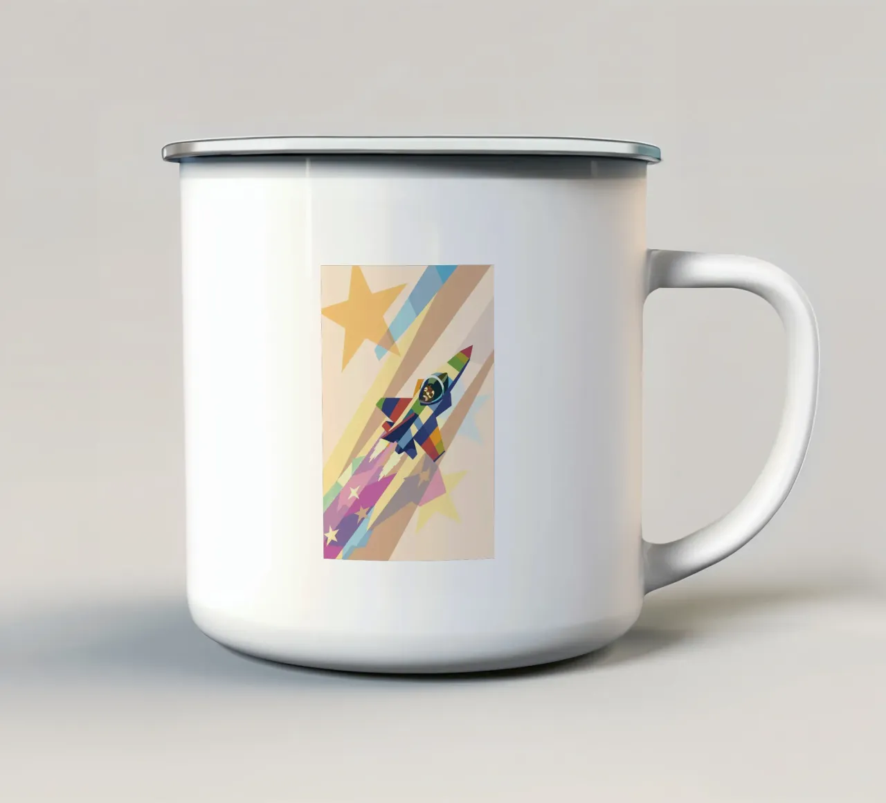 Jet da combattimento Rainbow tazza in smalto da POLYGON SPECIAL