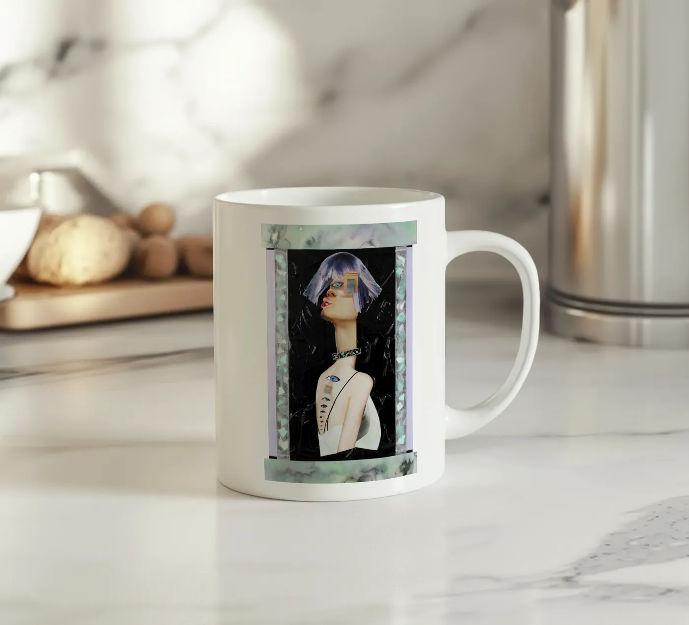 Knock Knock ceramic mug by Paperheartmixx
