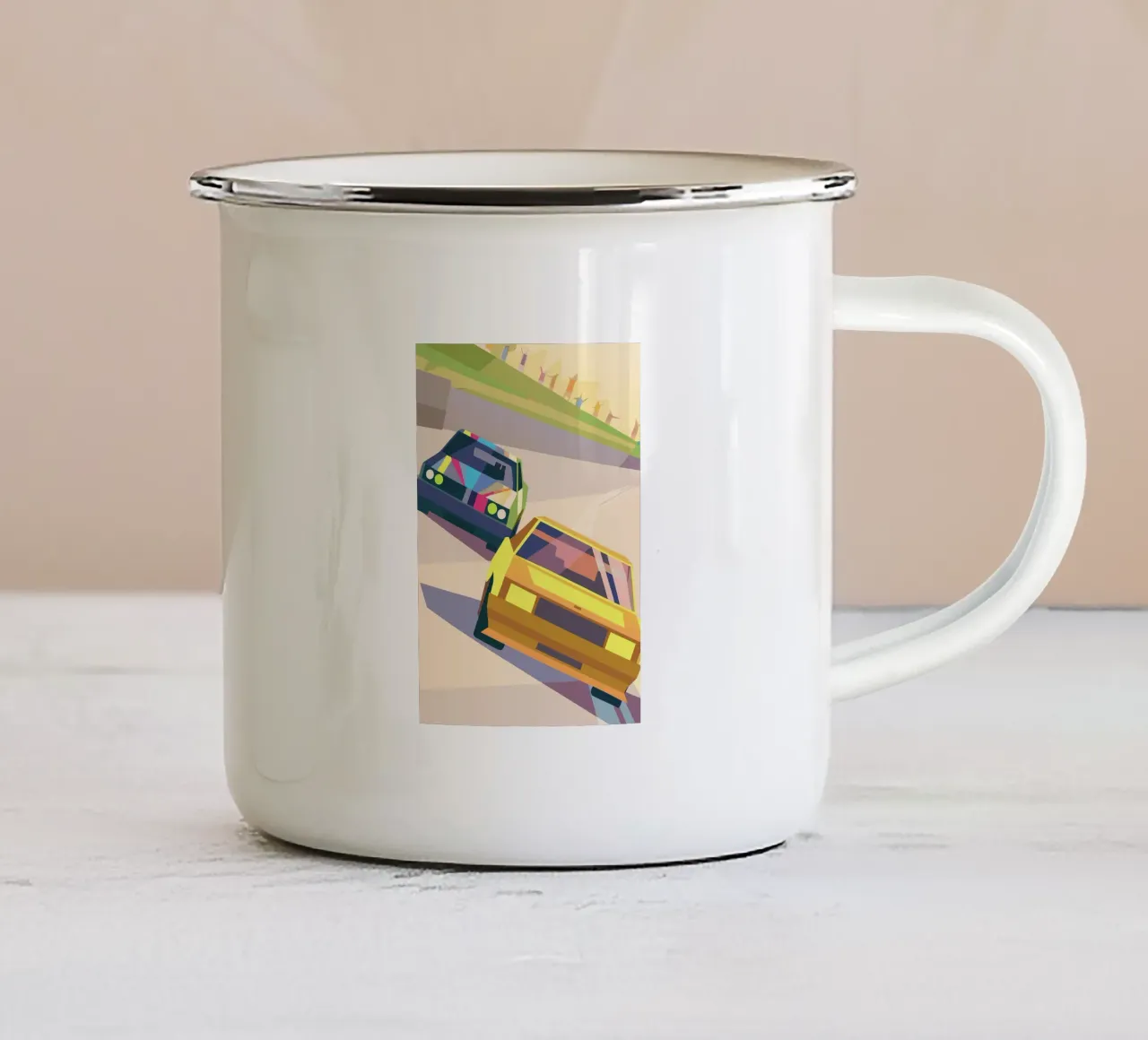 Auto da corsa tazza in smalto da POLYGON SPECIAL