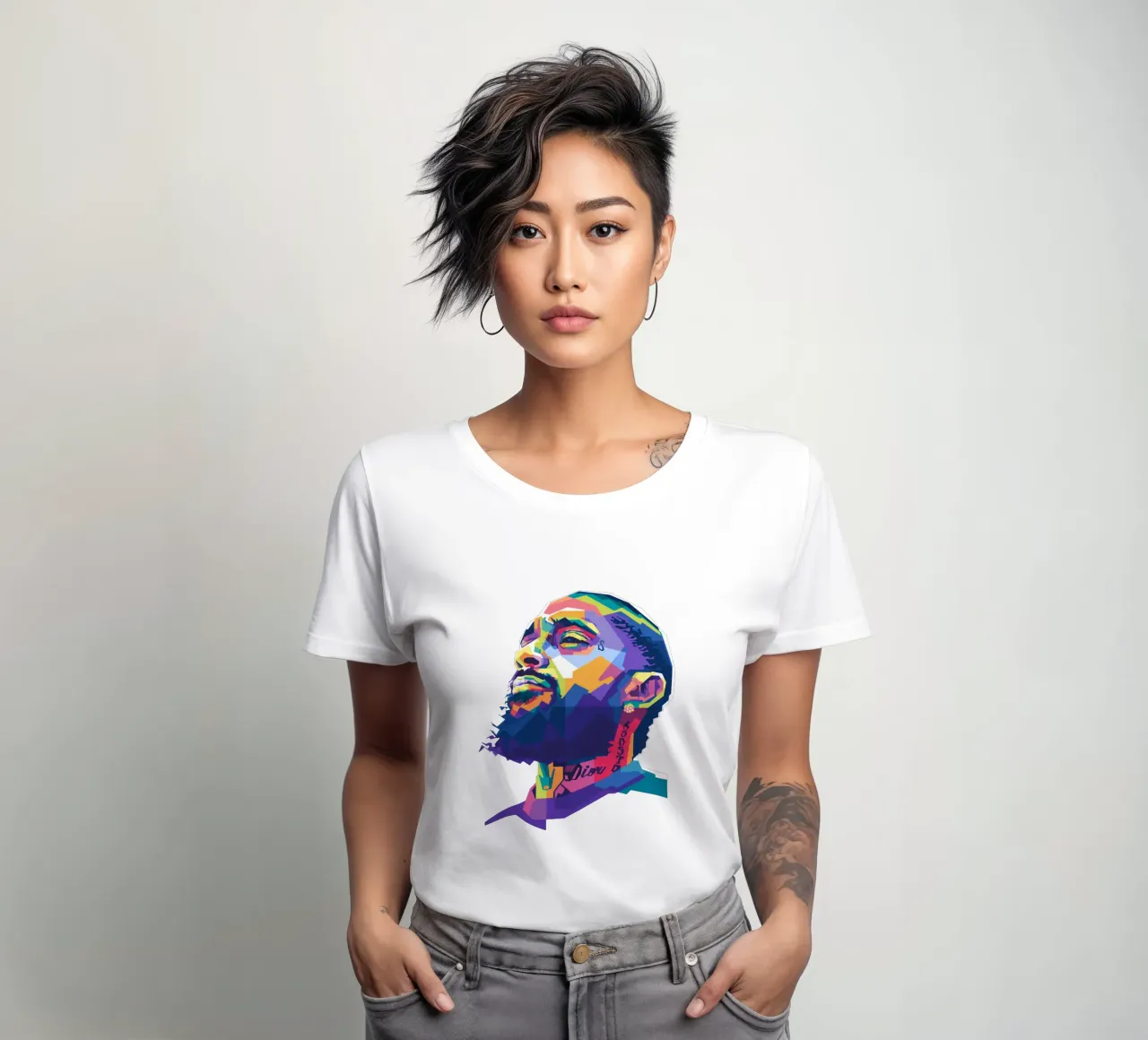 Nipsey Hussle WPAP fanart t-shirt da donna da Alkahfsmart