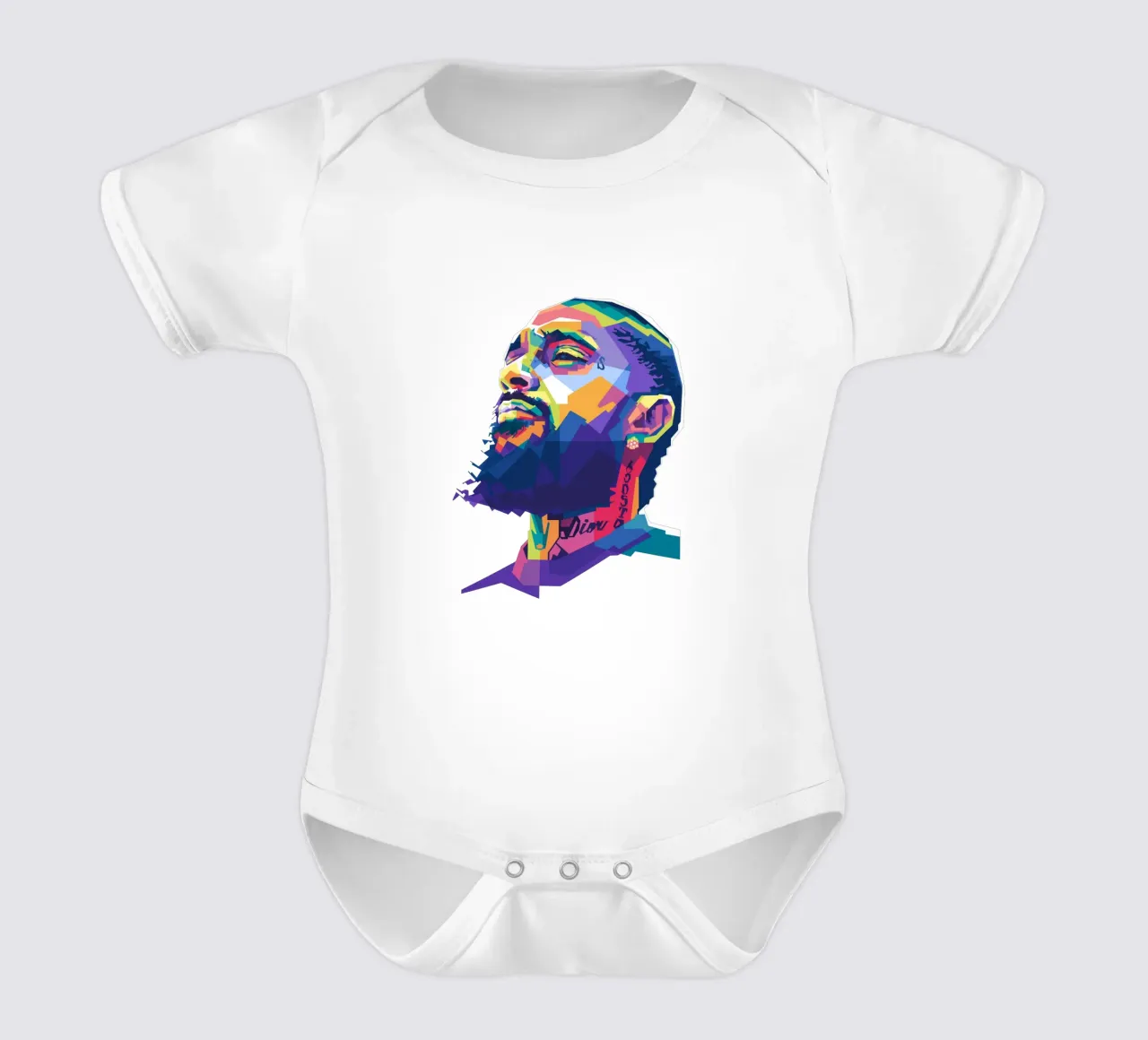 Nipsey Hussle WPAP fanart babyrompertje korte mouwen van Alkahfsmart