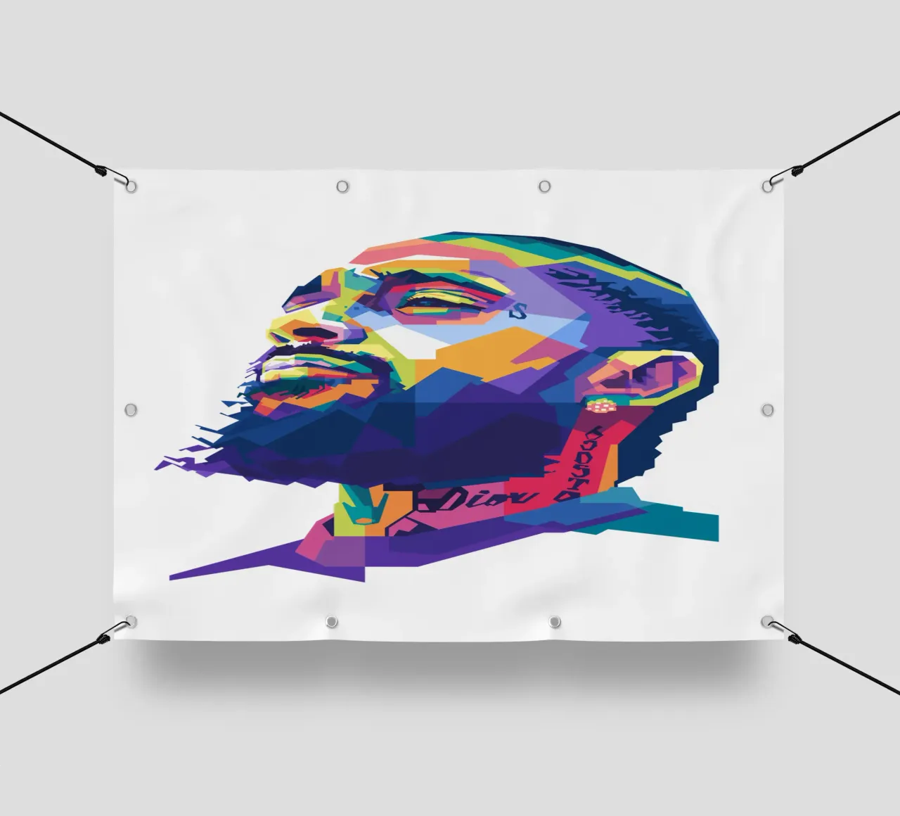 Nipsey Hussle WPAP fanart pvc-zeil van Alkahfsmart