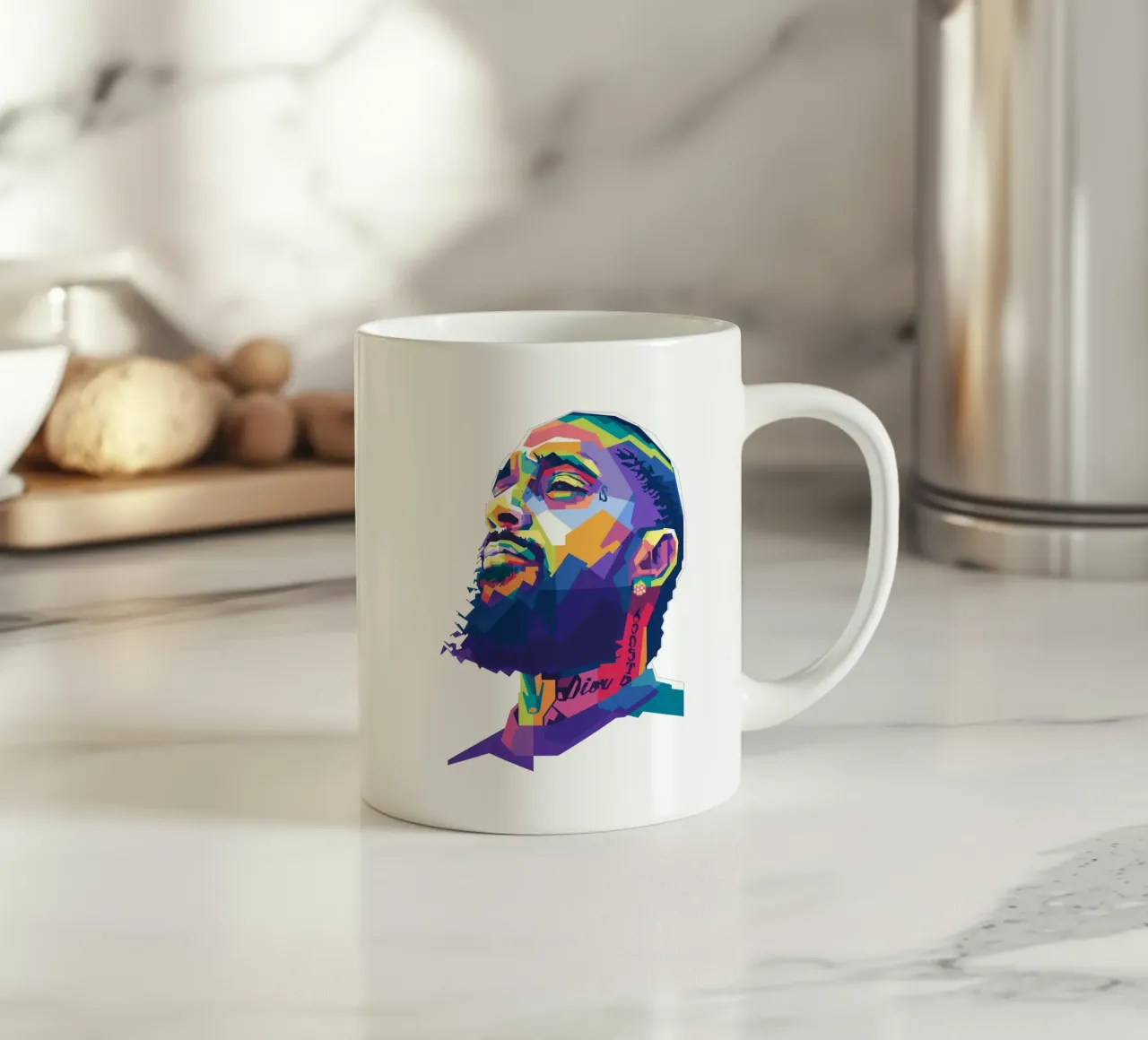 Nipsey Hussle WPAP fanart keramische mok van Alkahfsmart