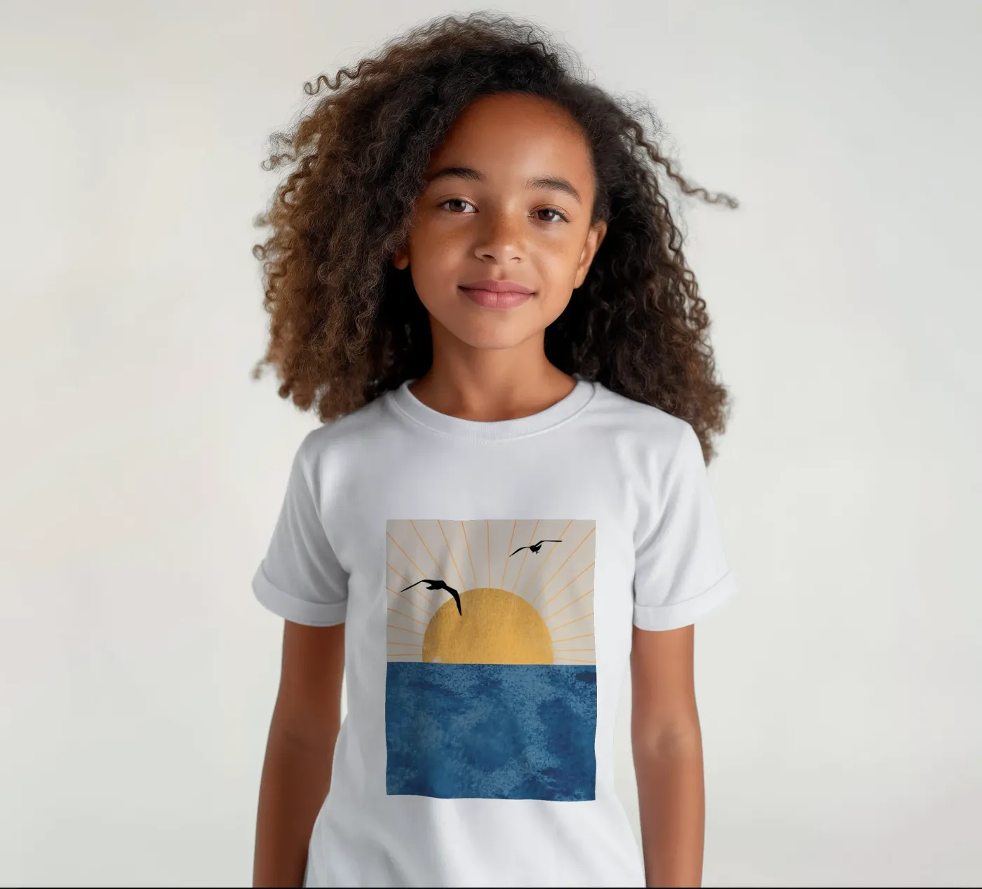 Vlucht bij zonsondergang kinder t-shirt van Wild Colors Gallery
