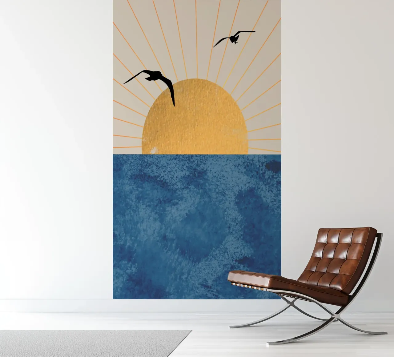 Vlucht bij zonsondergang fotobehang van Wild Colors Gallery