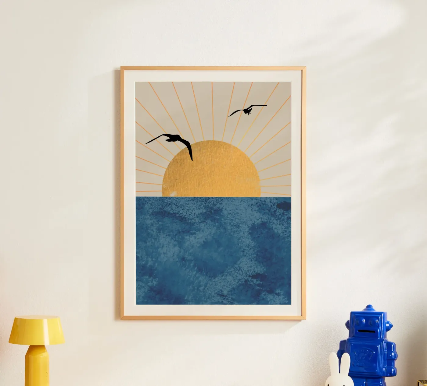 Vlucht bij zonsondergang poster van Wild Colors Gallery