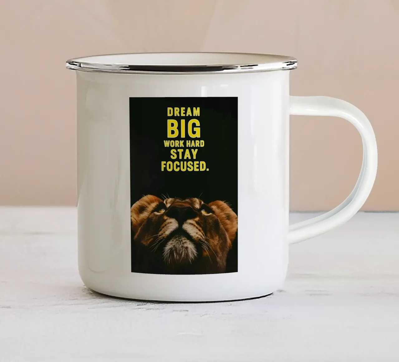 sognare in grande tazza in smalto da rapunsell