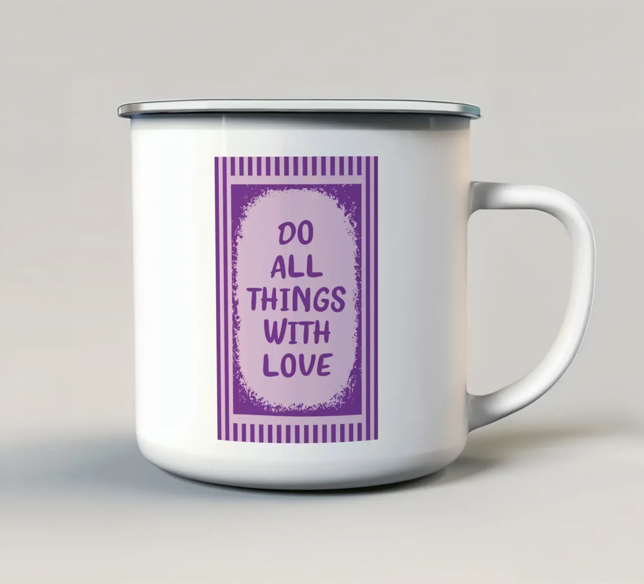 fare tutto con amore tazza in smalto da rapunsell