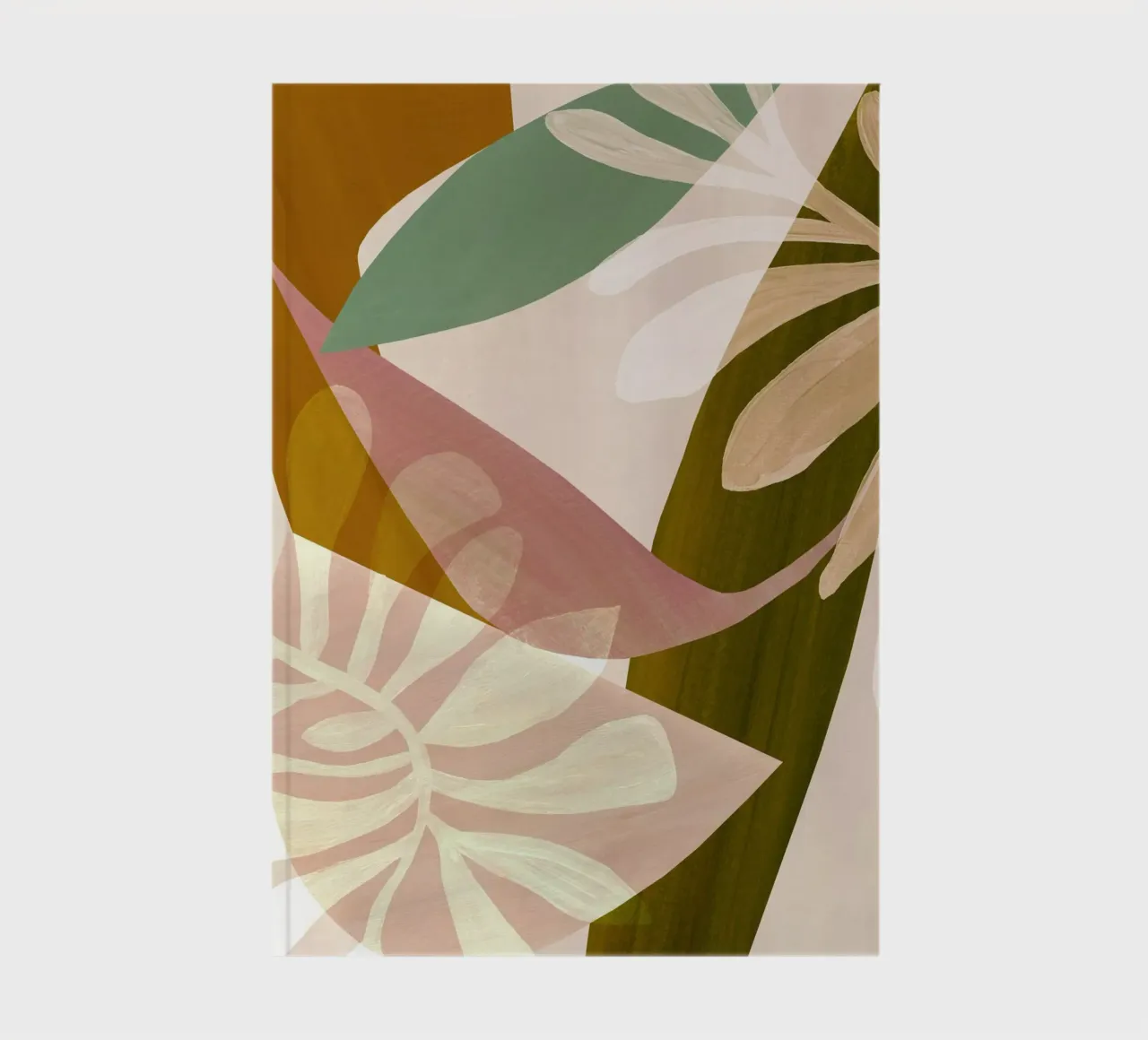 Neutral Abstract Leaf Art Print notebook by Violets Print House