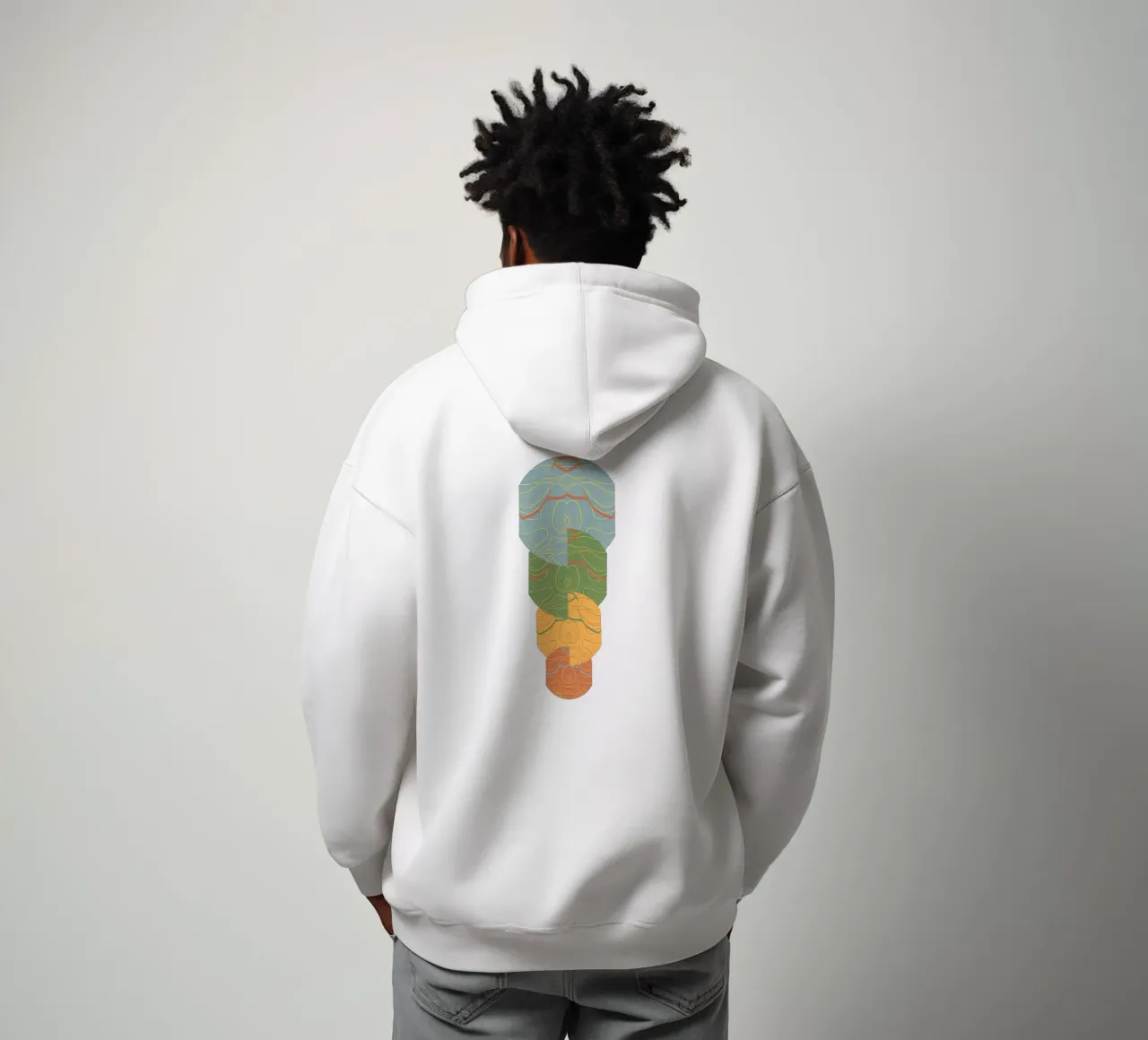 Totem geometrico felpa con cappuccio da Wild Colors Gallery