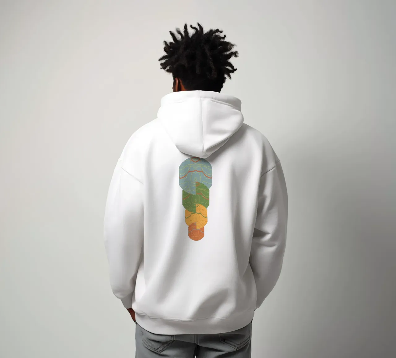 Totem geometrico felpa con cappuccio da Wild Colors Gallery