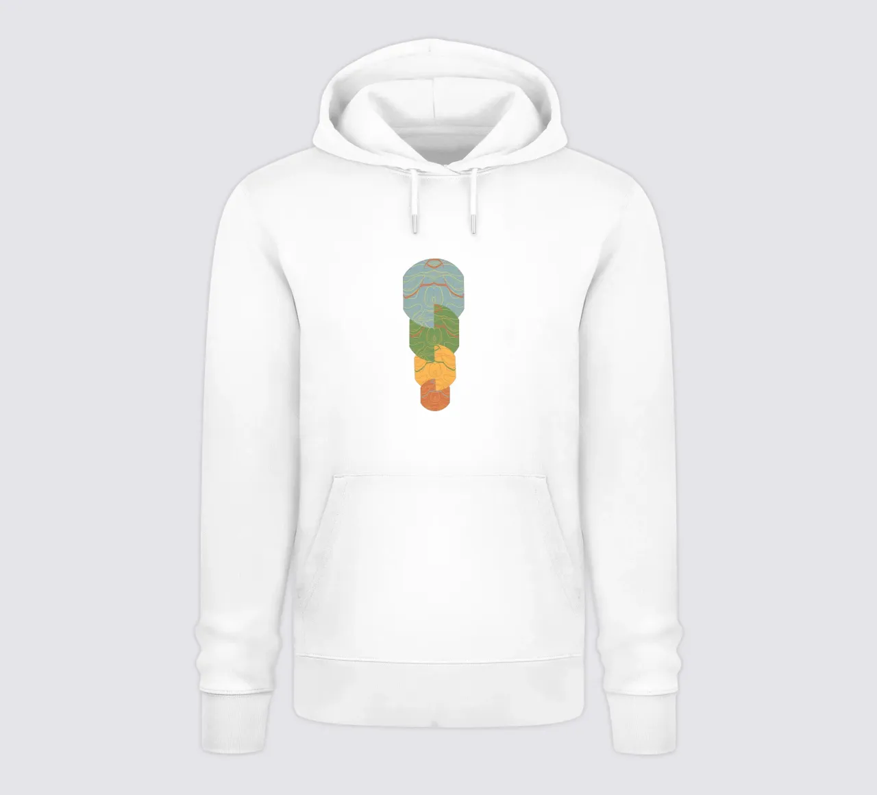 Totem geometrico felpa con cappuccio da Wild Colors Gallery