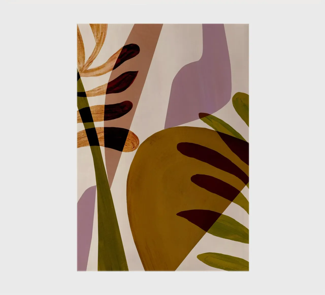 Warm Tone Abstract Leaf Art Print notebook by Violets Print House