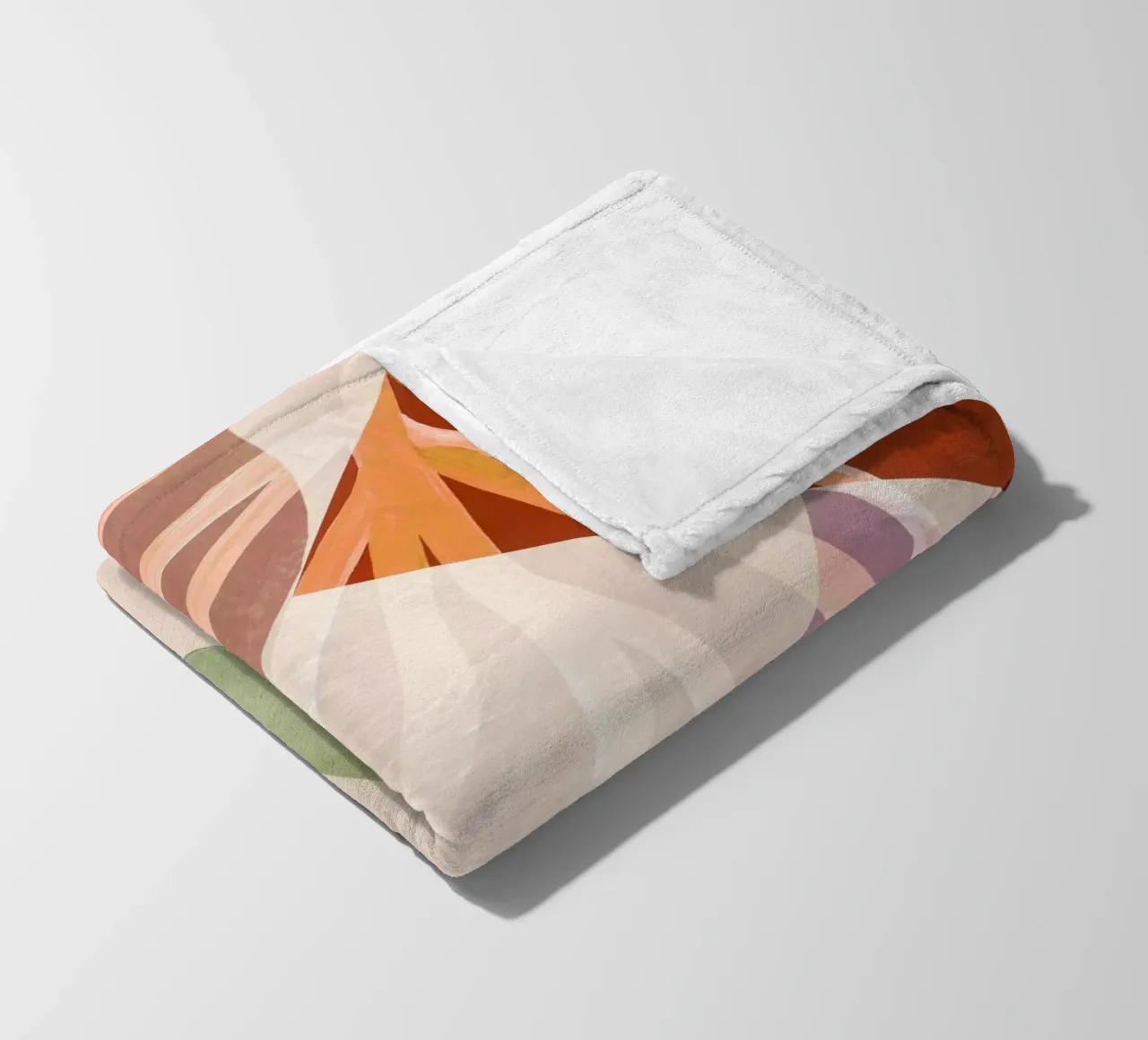 Warm Getint Blad Abstracte Kunstdruk fleecedeken van Violets Print House
