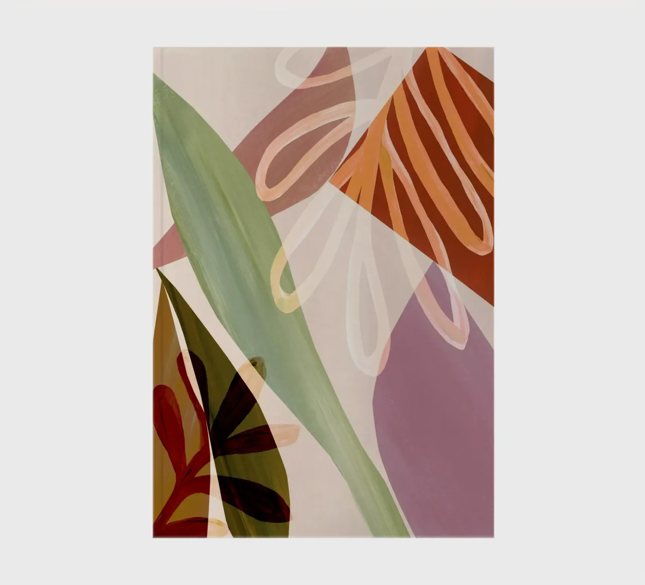Warm Tone Leaf Abstract Art Print notebook by Violets Print House