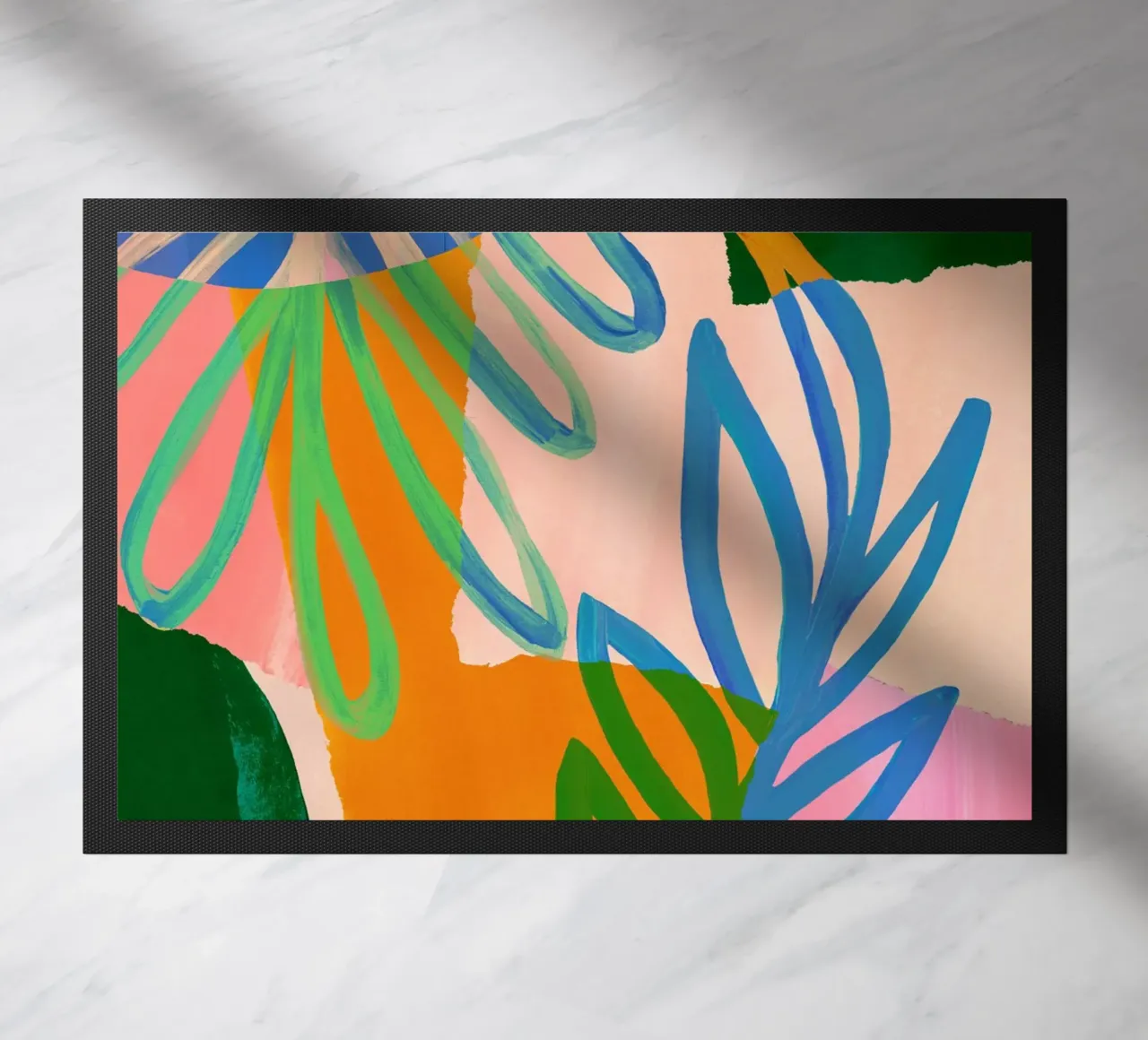 Colourful Modern Leaf Art Print zerbino da Violets Print House