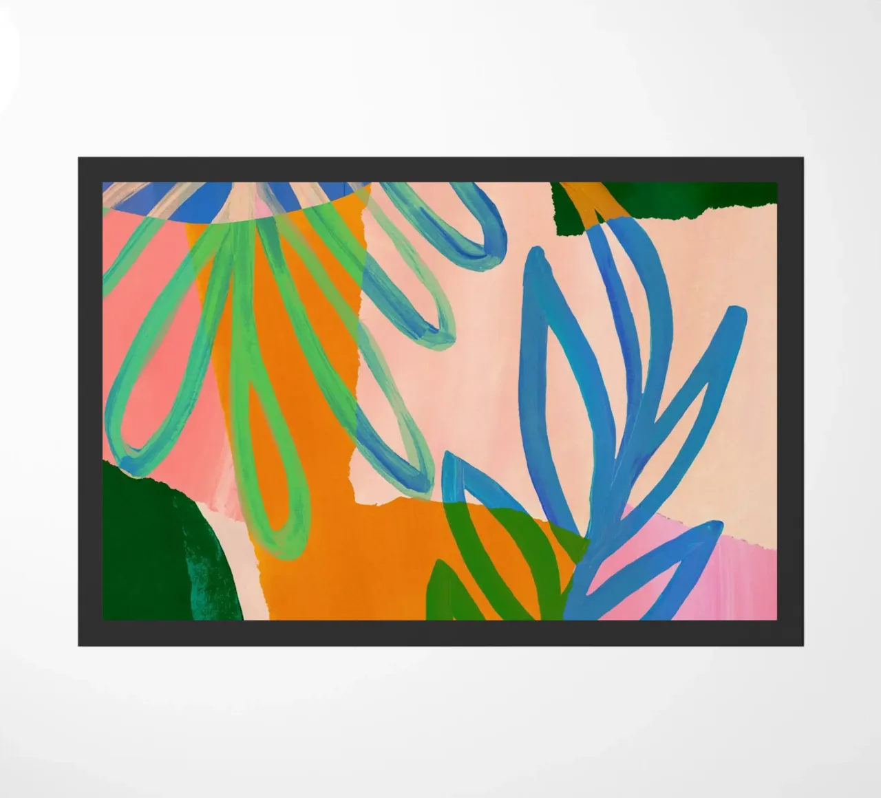 Colourful Modern Leaf Art Print zerbino da Violets Print House