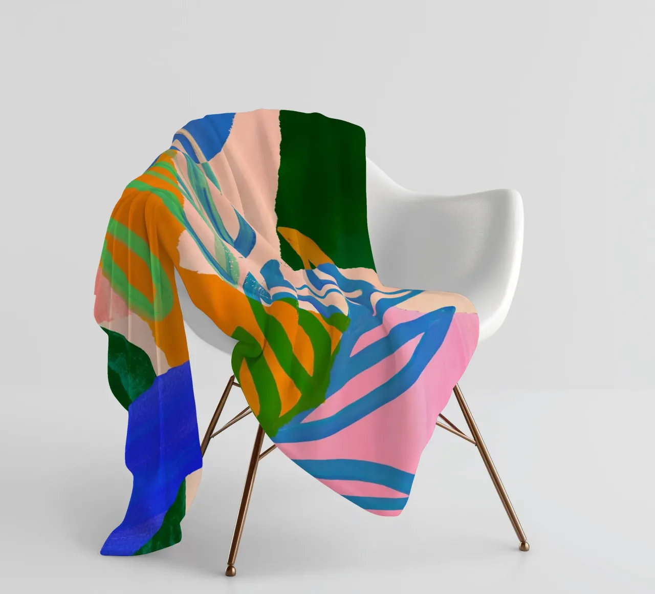 Colourful Modern Leaf Art Print coperta in pile da Violets Print House